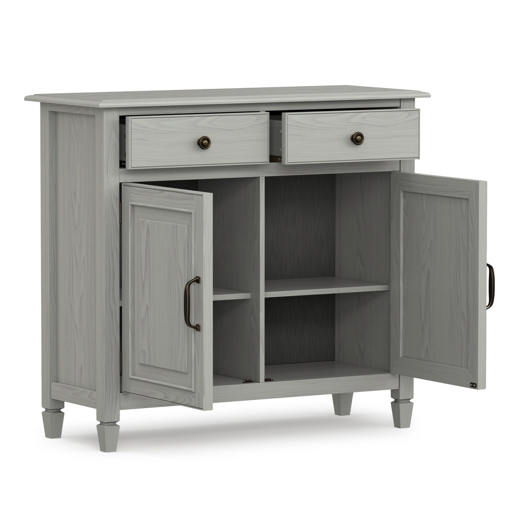Simpli Home Connaught 40" Accent Cabinet, Fog Gray, large