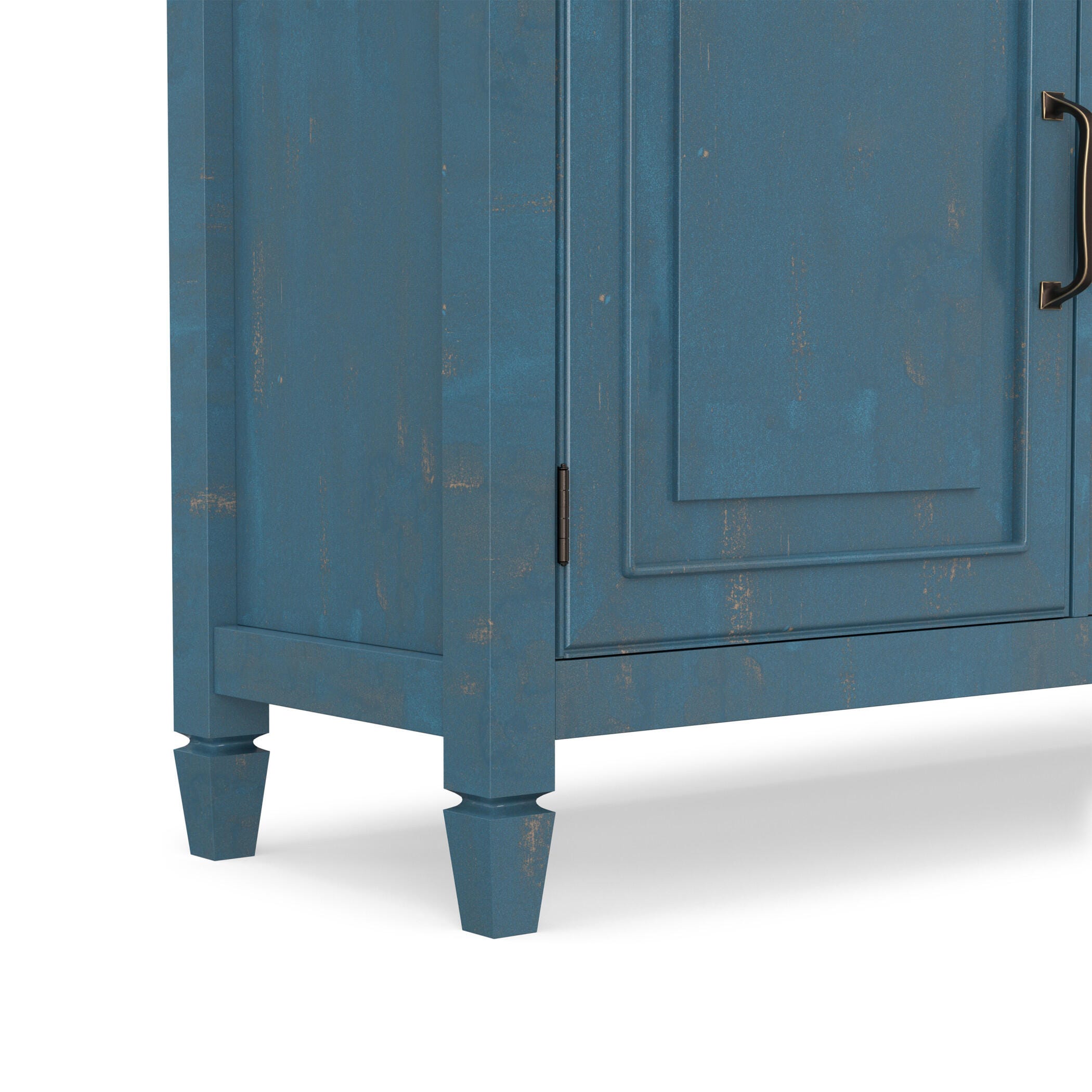 Simpli Home Connaught 40" Accent Cabinet, Distressed Coastal Blue, large