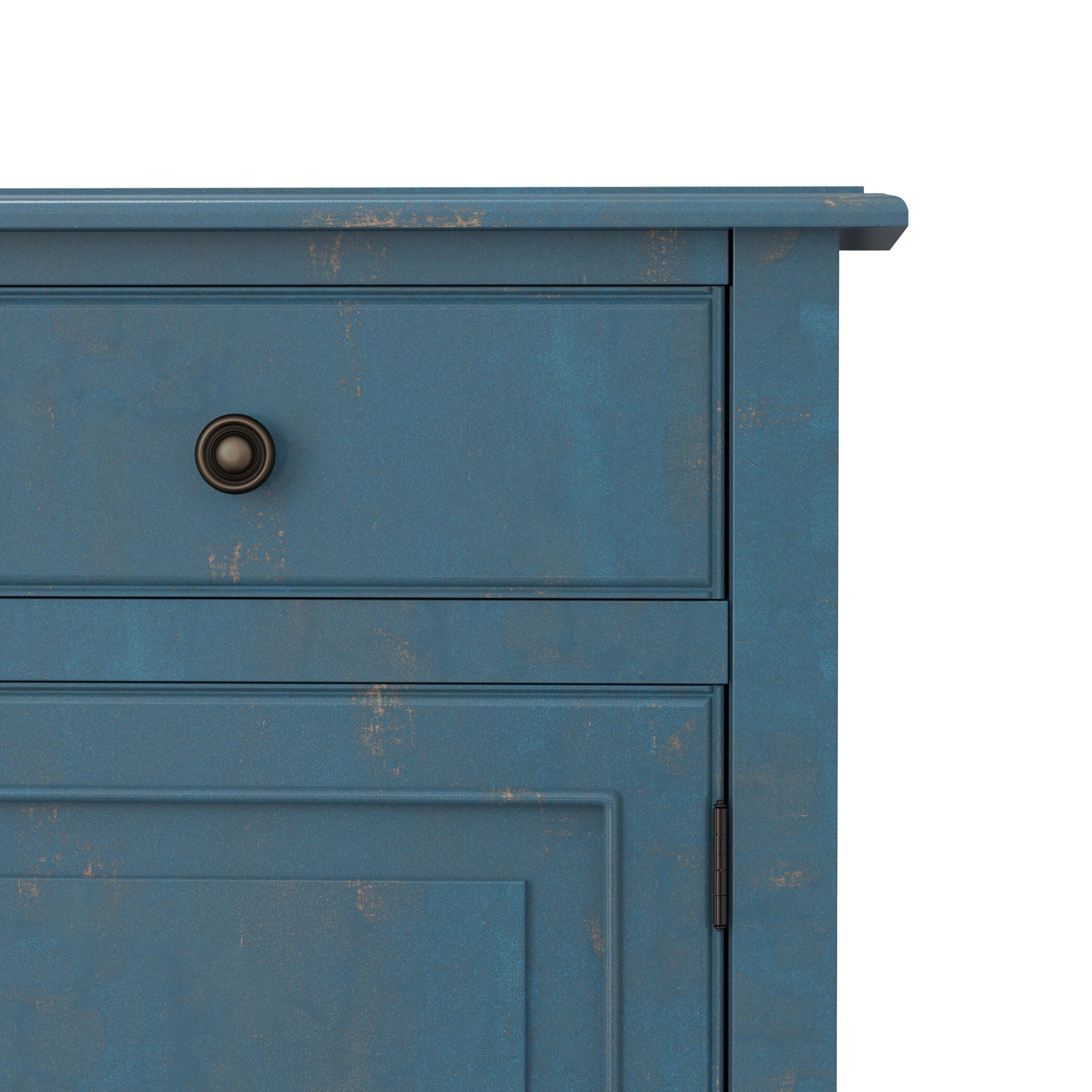 Simpli Home Connaught 40" Accent Cabinet, Distressed Coastal Blue, large