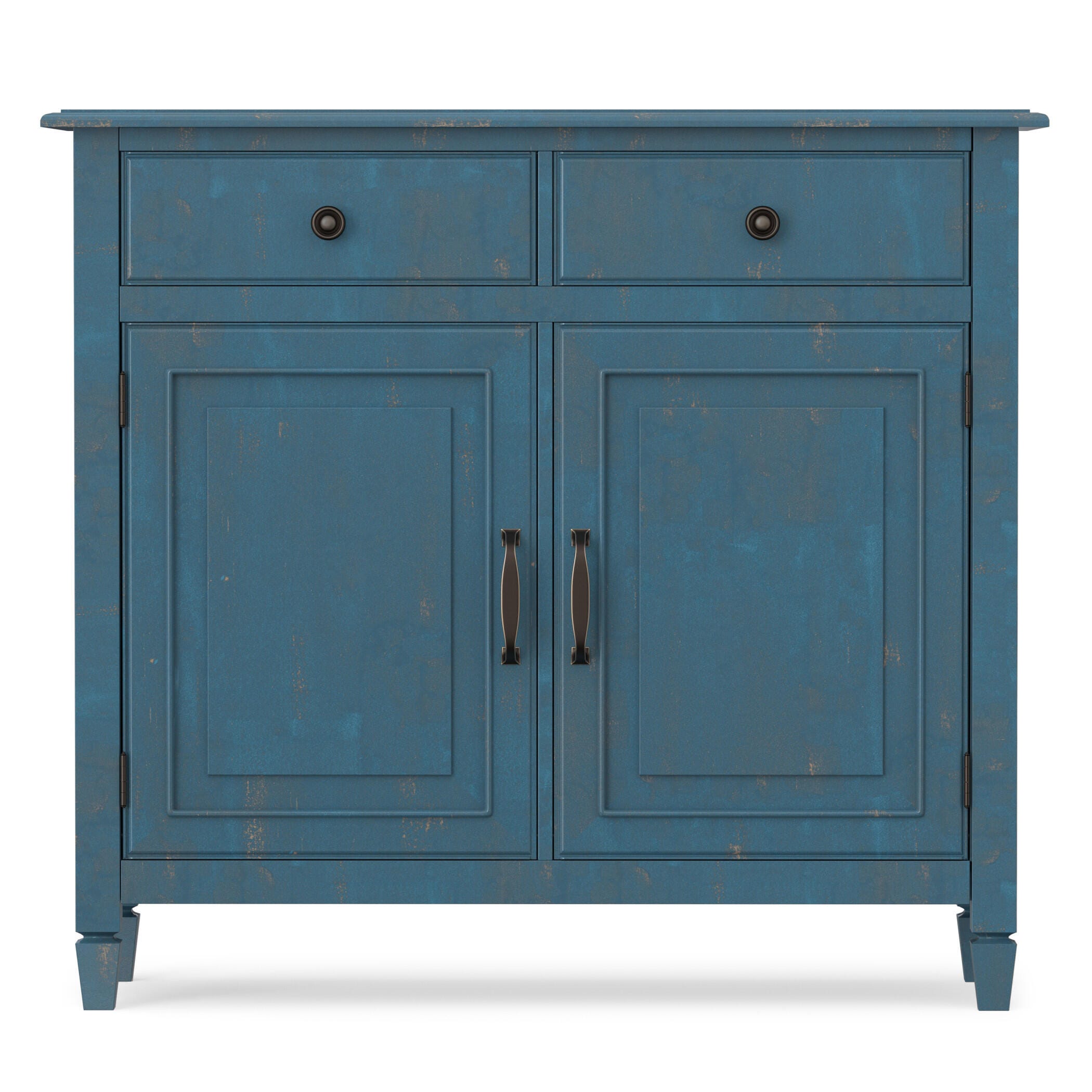 Simpli Home Connaught 40" Accent Cabinet, Distressed Coastal Blue, large