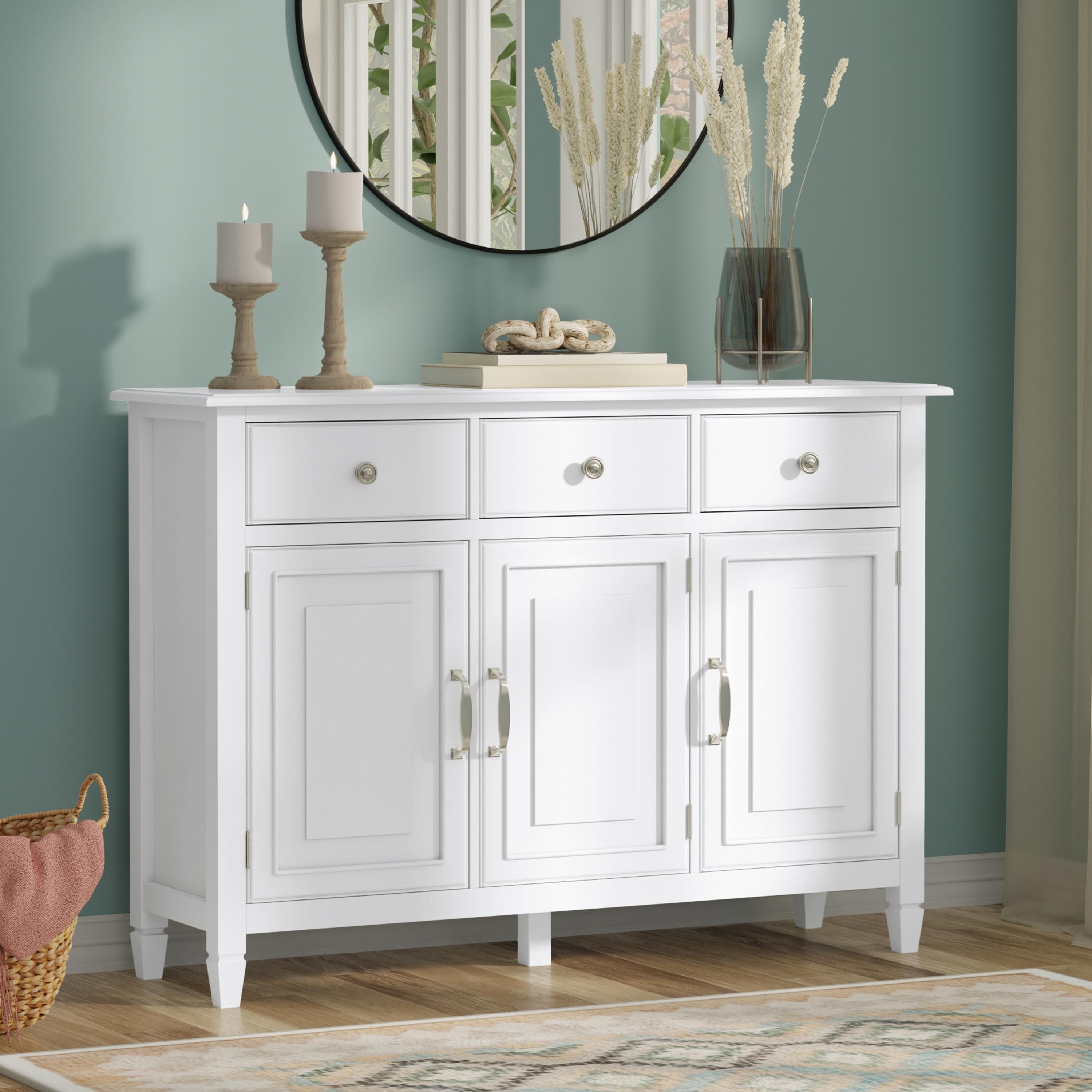Simpli Home Connaught 51" Accent Cabinet, White, rollover
