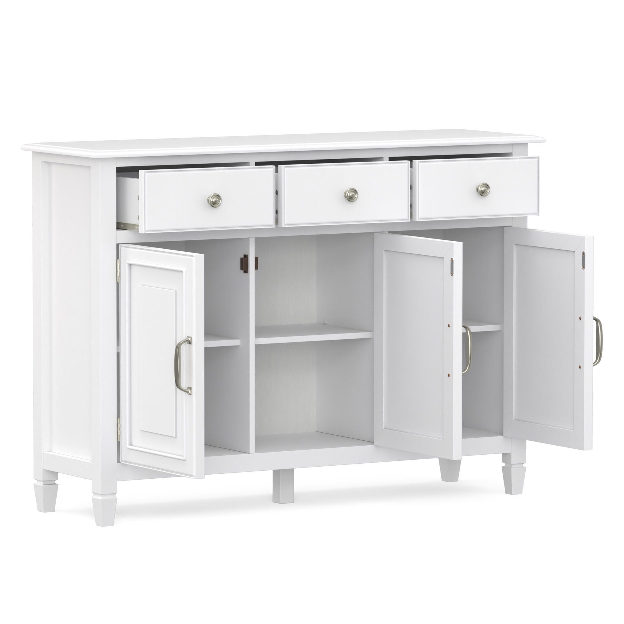 Simpli Home Connaught 51" Accent Cabinet, White, large
