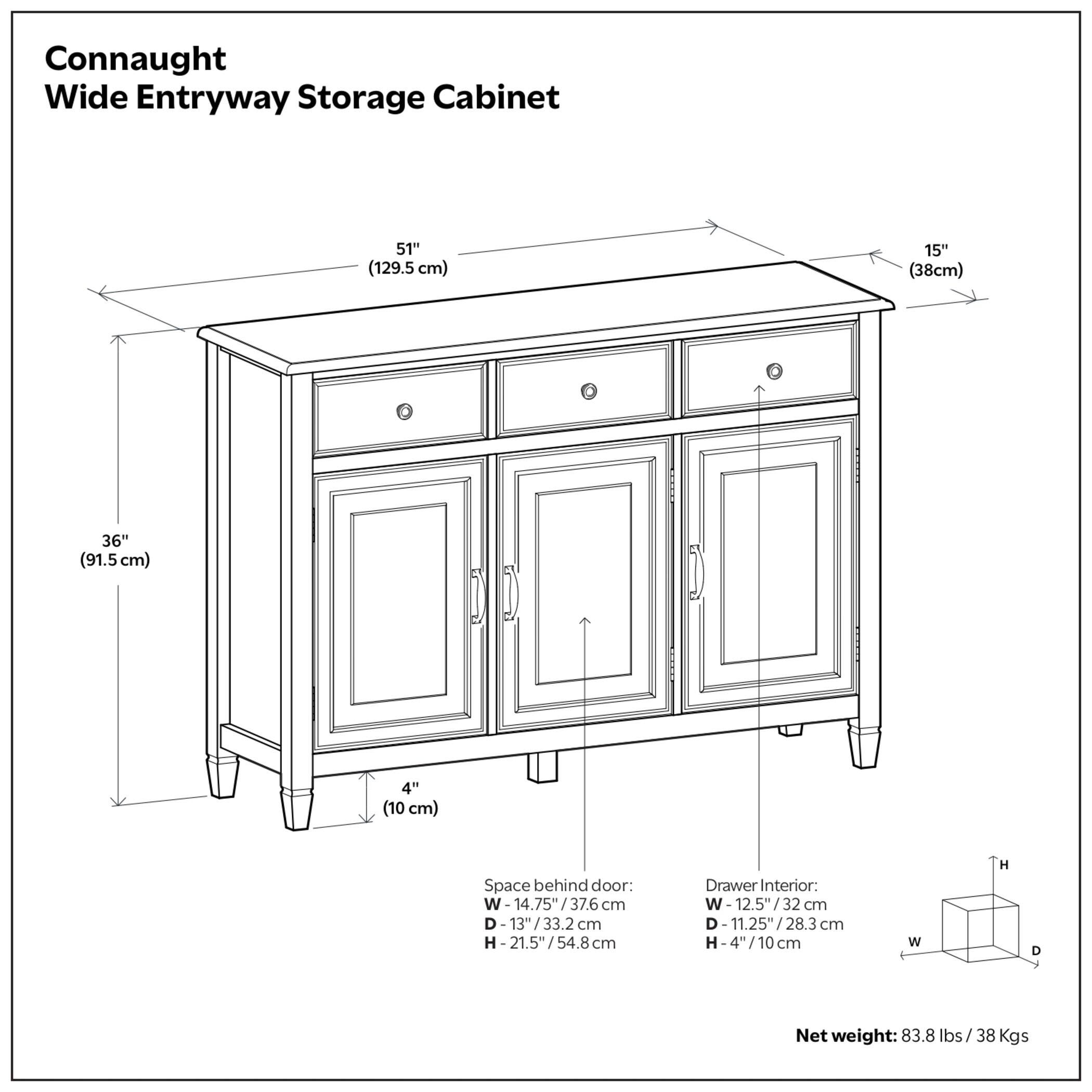 Simpli Home Connaught 51" Accent Cabinet, Chestnut Brown, large