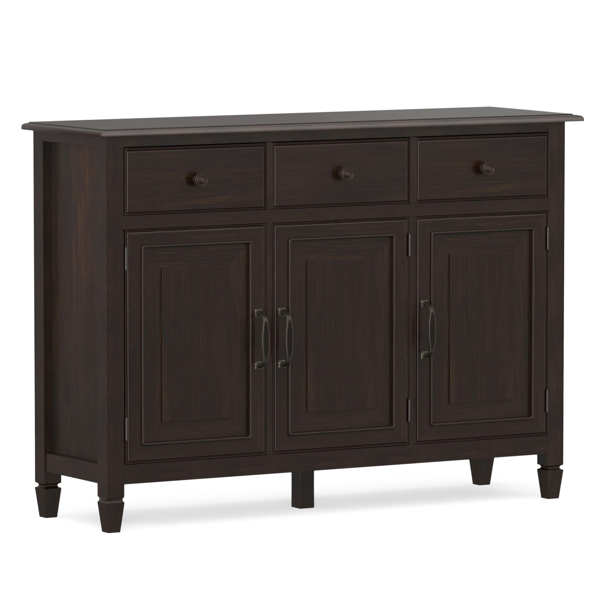 Simpli Home Connaught 51" Accent Cabinet, Chestnut Brown, large