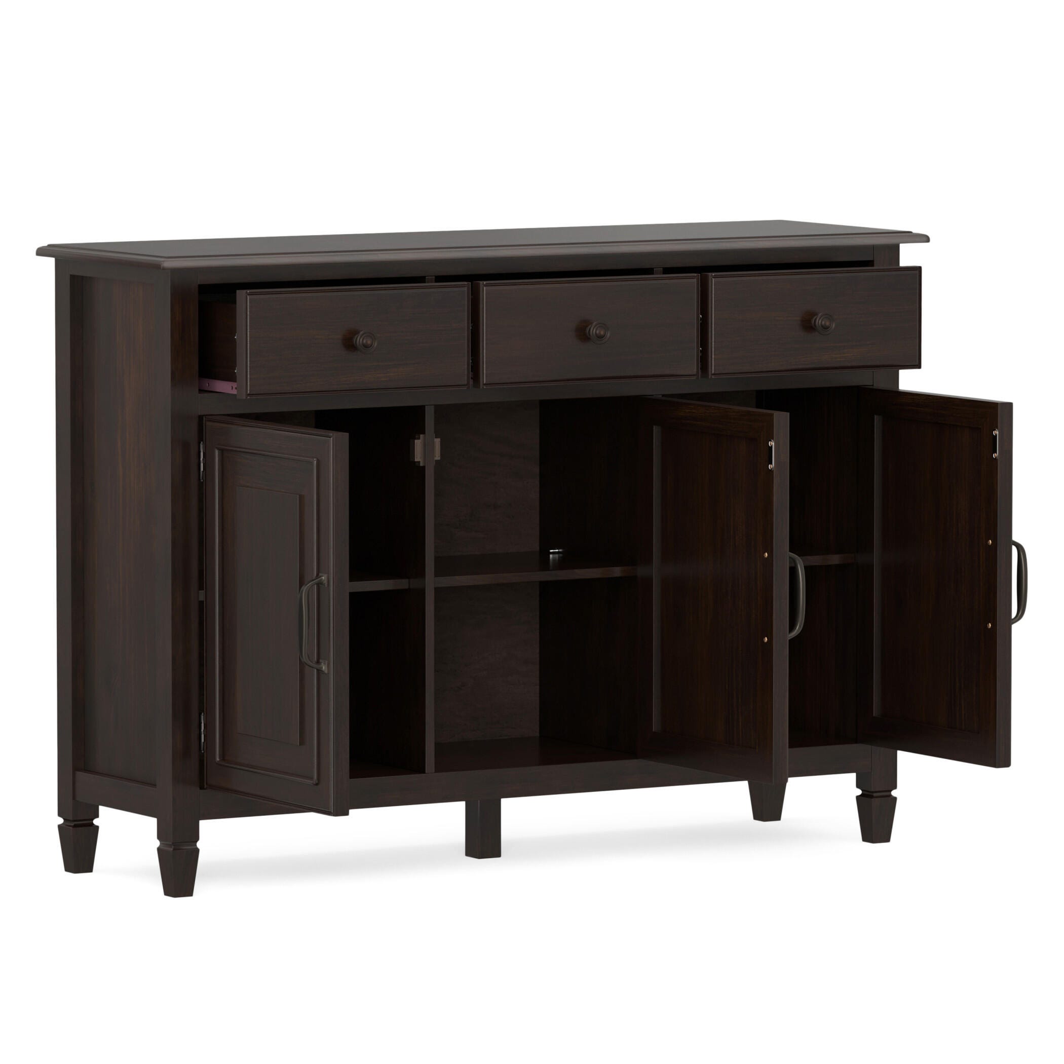 Simpli Home Connaught 51" Accent Cabinet, Chestnut Brown, large