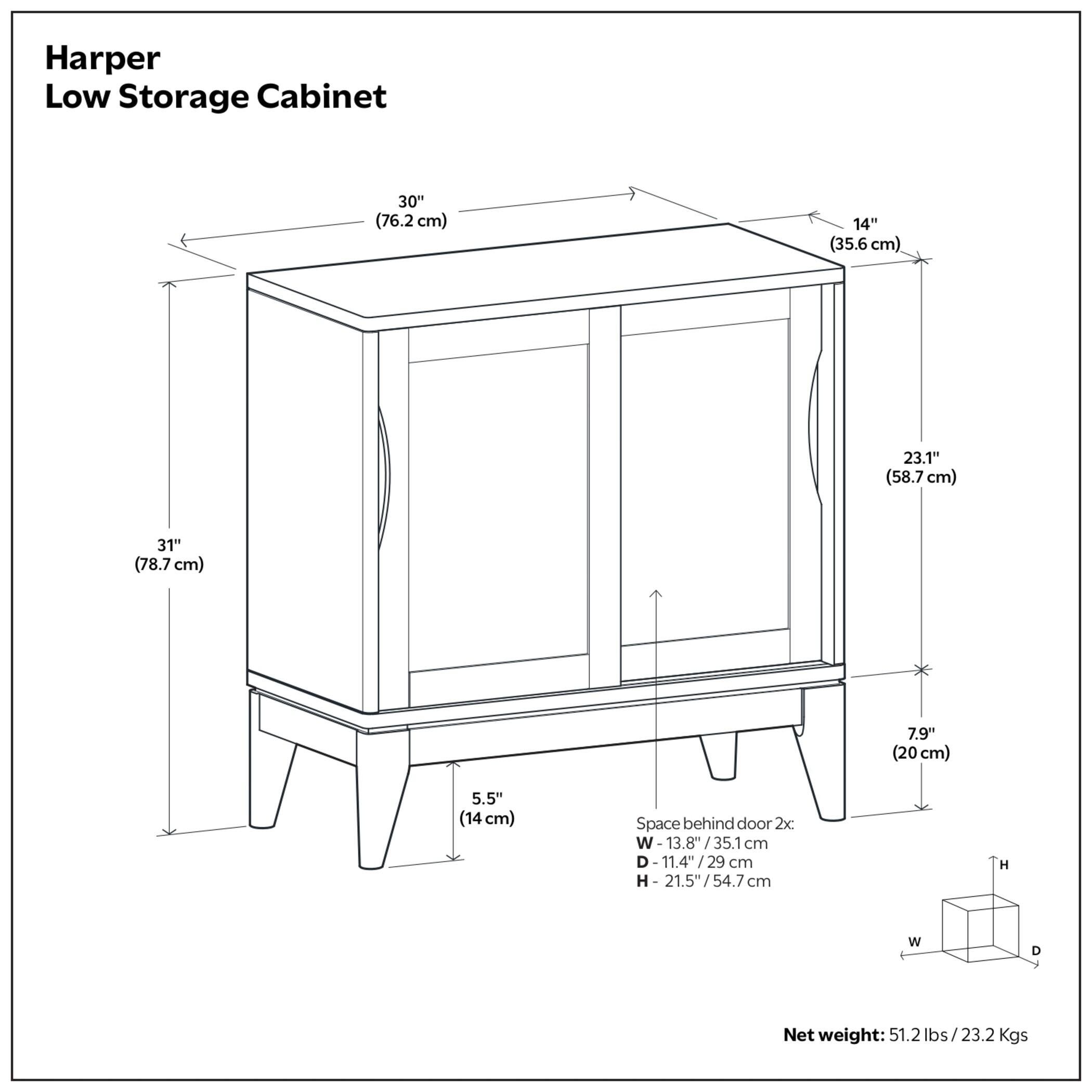 Simpli Home Harper 30" Accent Cabinet, White, large
