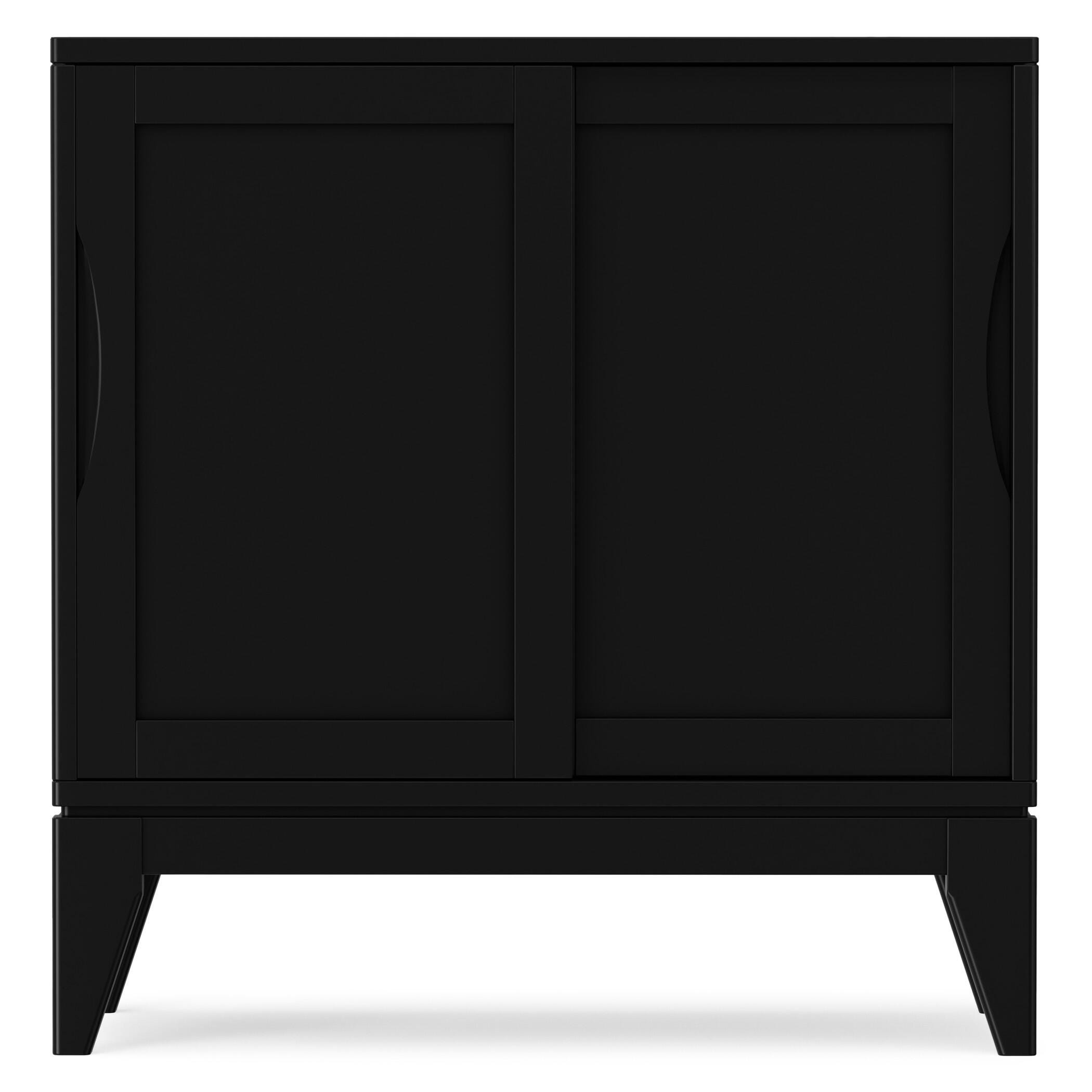 Simpli Home Harper 30" Accent Cabinet, Black, large