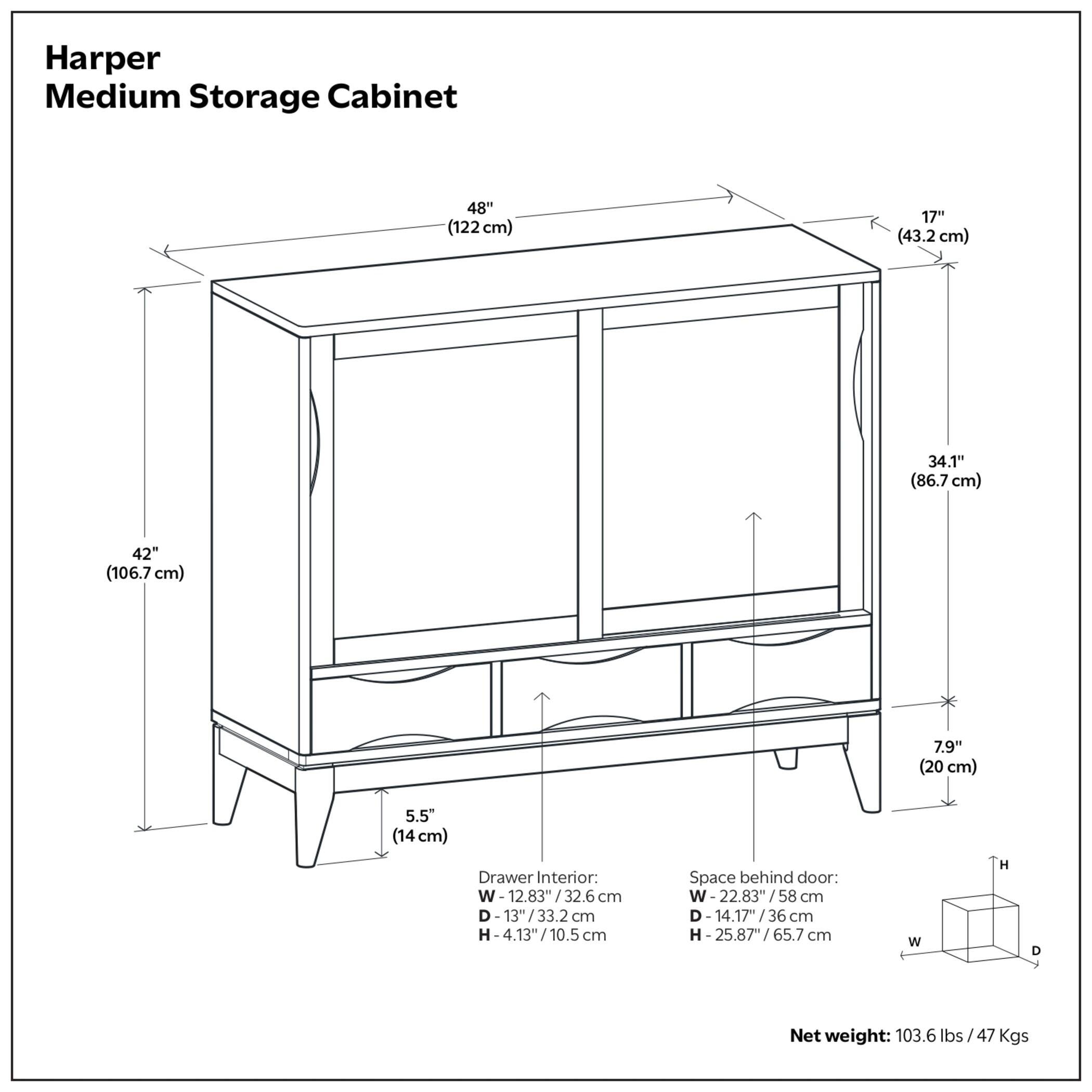 Simpli Home Harper 48" Accent Cabinet, Black, large