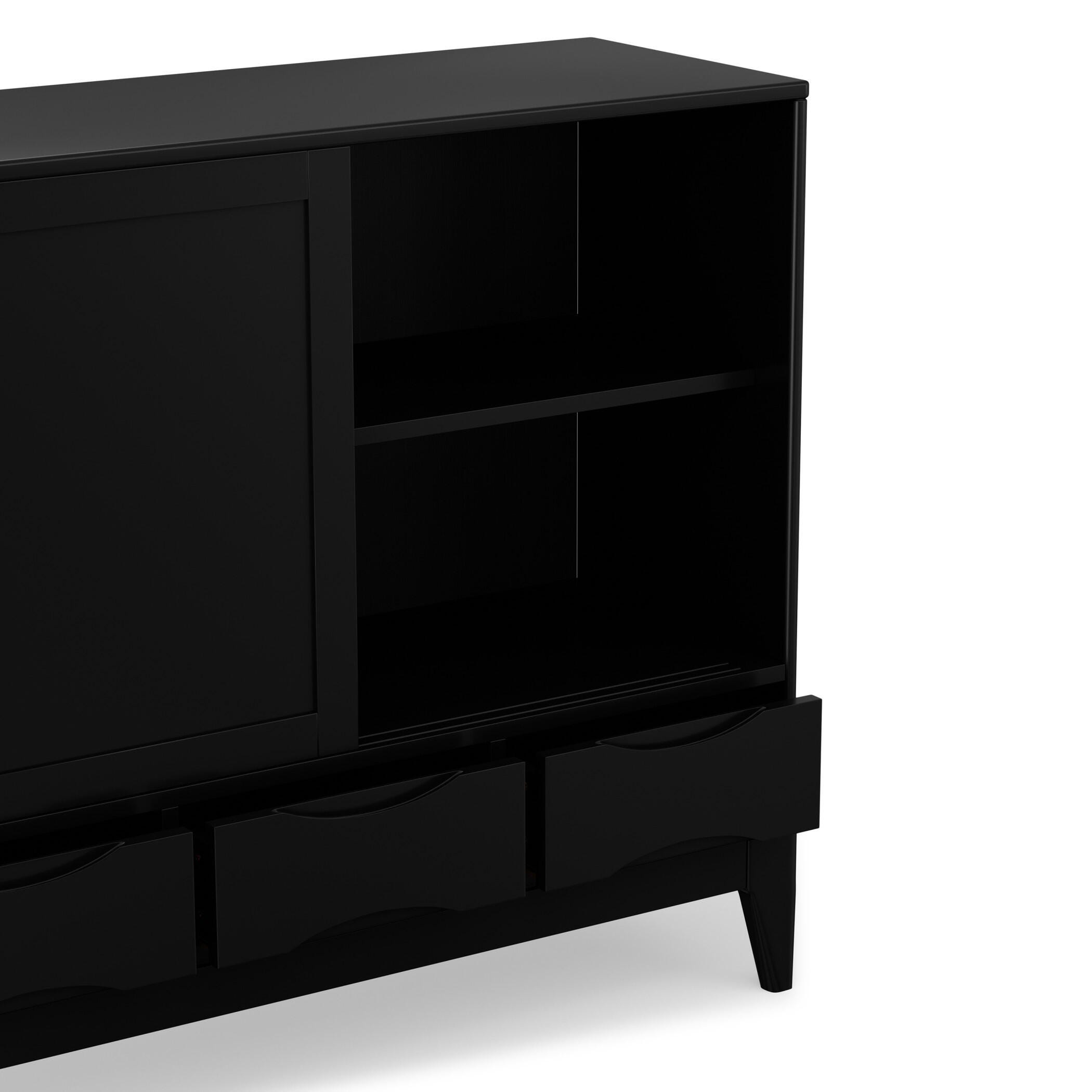 Simpli Home Harper 48" Accent Cabinet, Black, large
