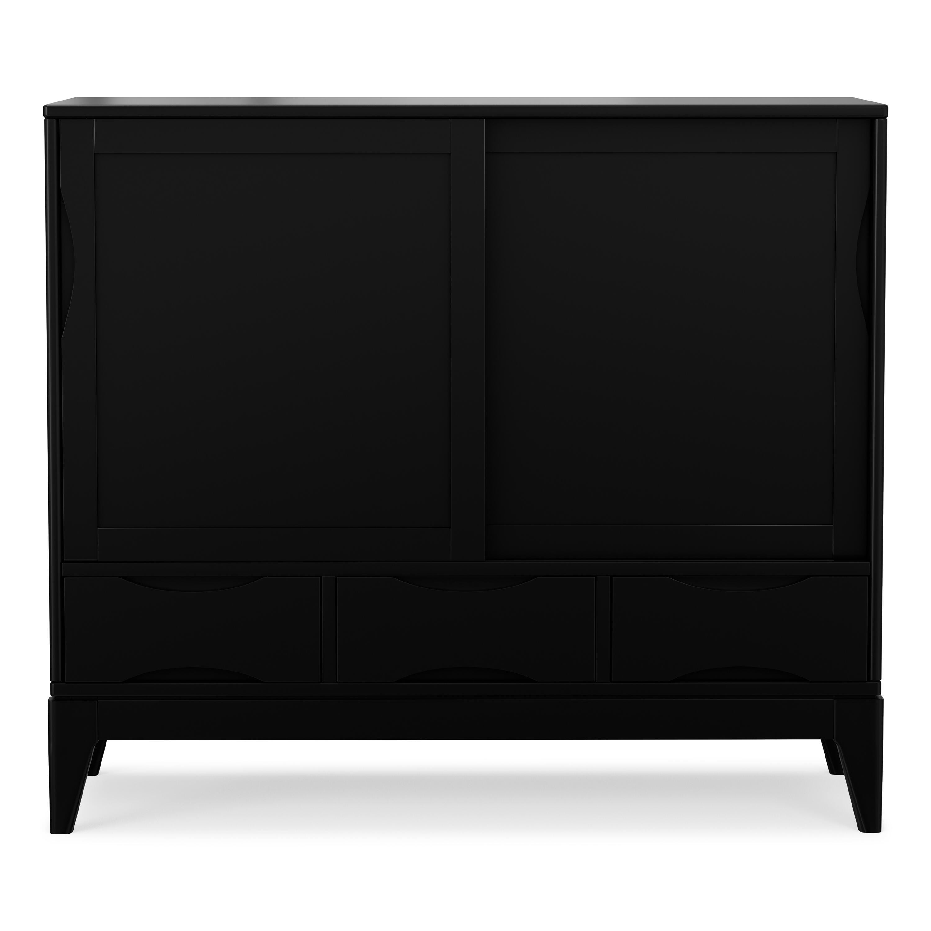 Simpli Home Harper 48" Accent Cabinet, Black, large