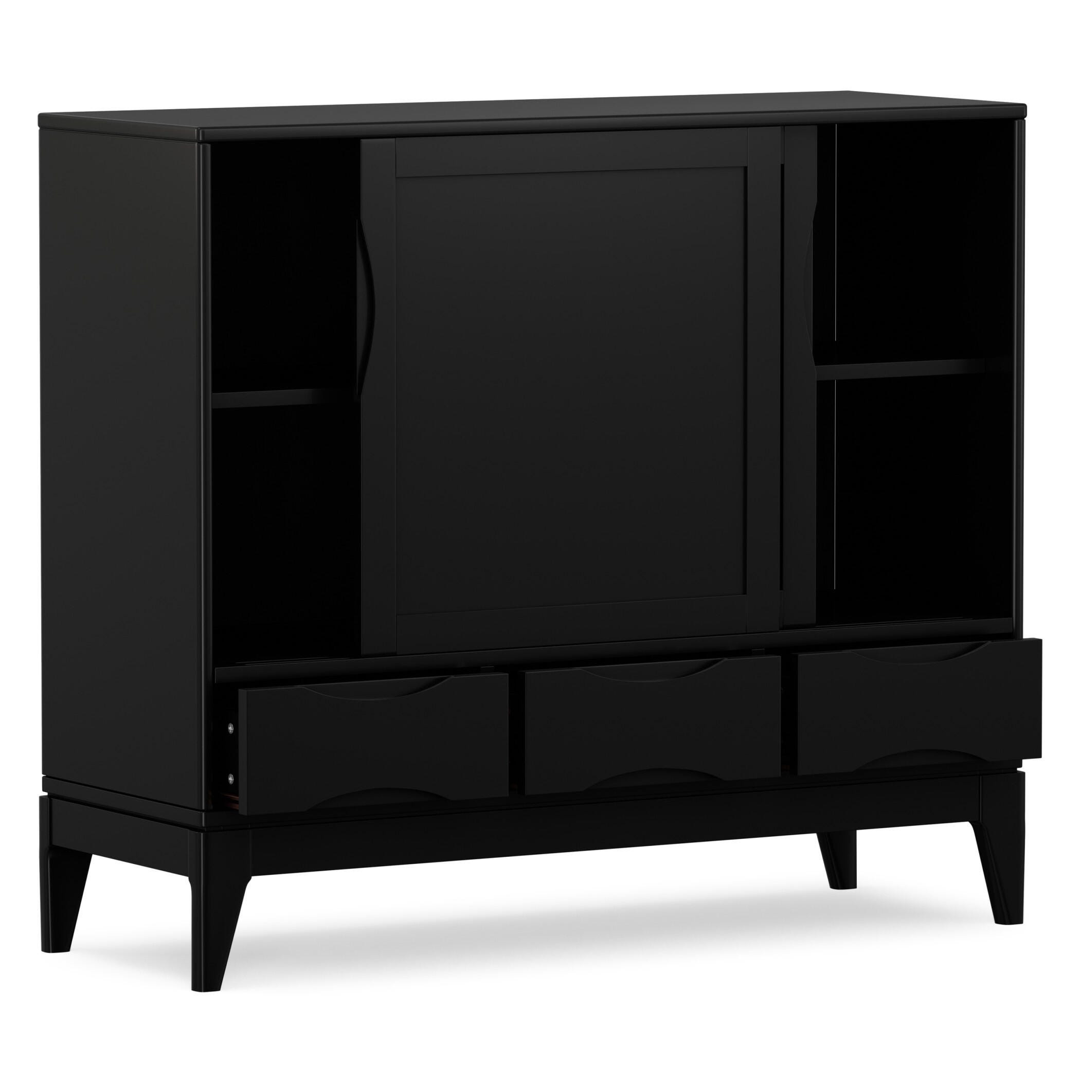 Simpli Home Harper 48" Accent Cabinet, Black, large