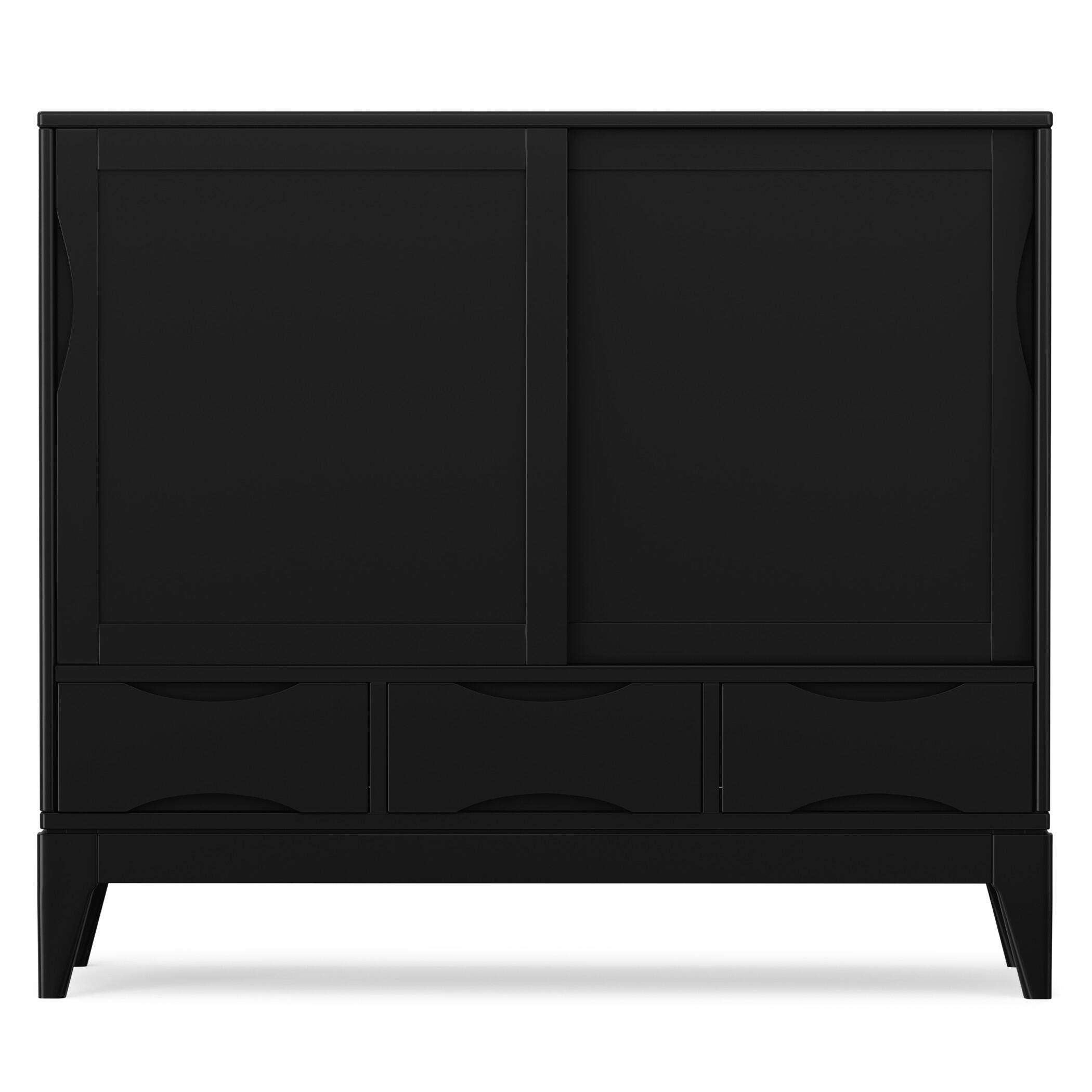 Simpli Home Harper 48" Accent Cabinet, Black, large