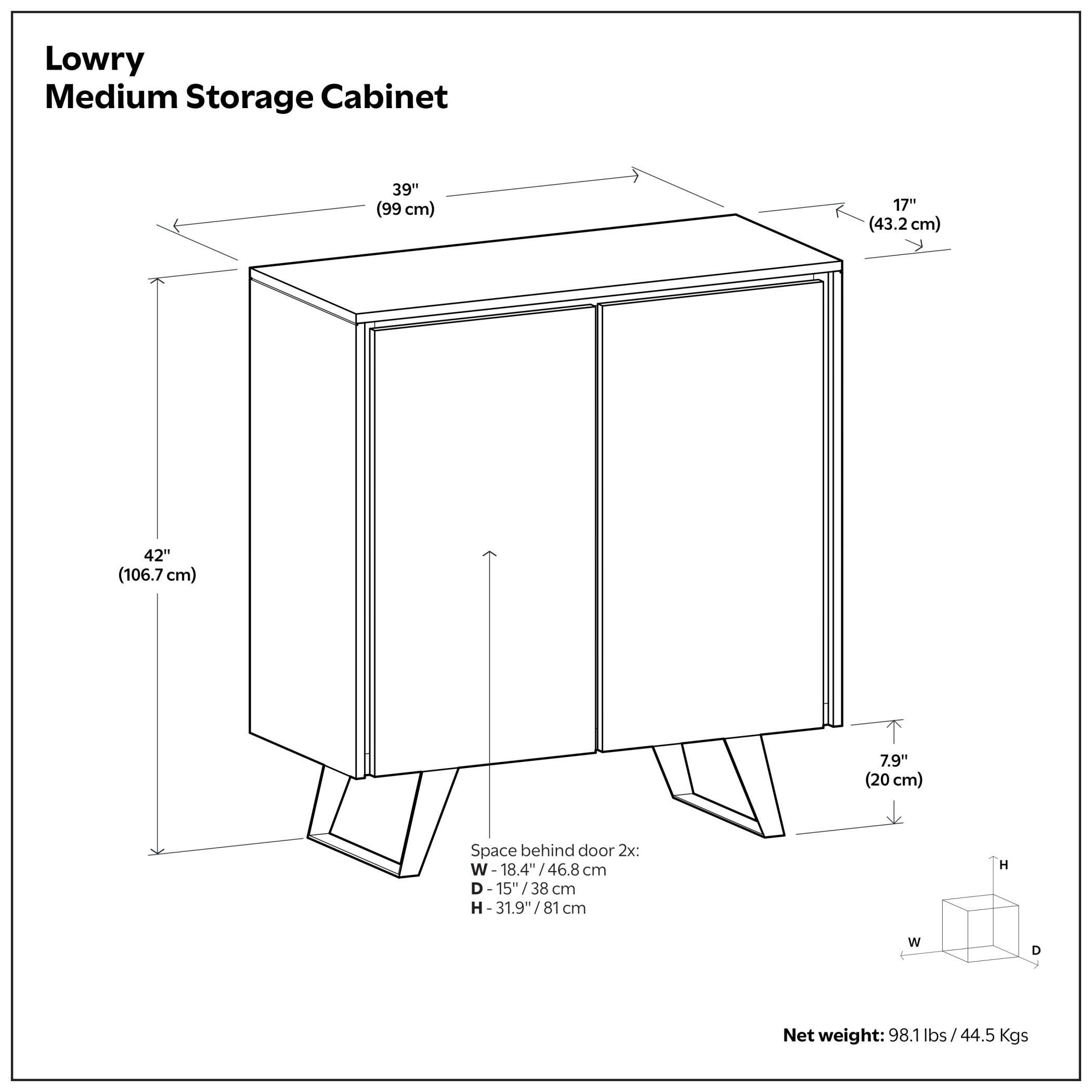 Simpli Home Lowry 39" Accent Cabinet, Distressed Golden Wheat, large