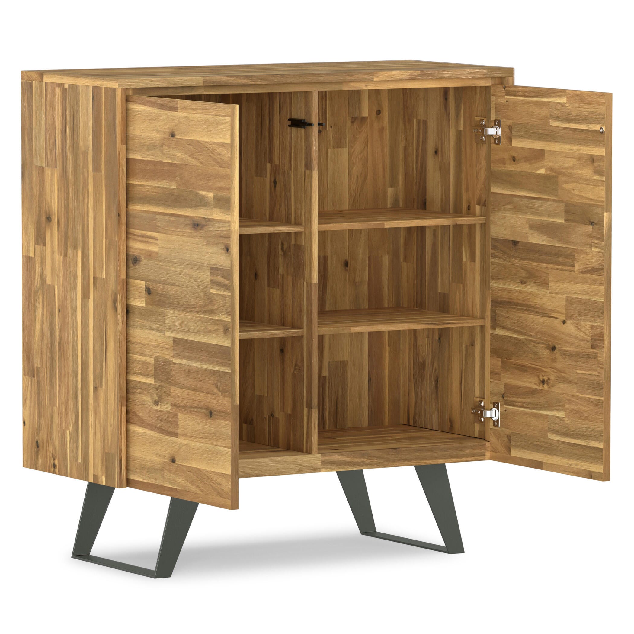 Simpli Home Lowry 39" Accent Cabinet, Distressed Golden Wheat, large