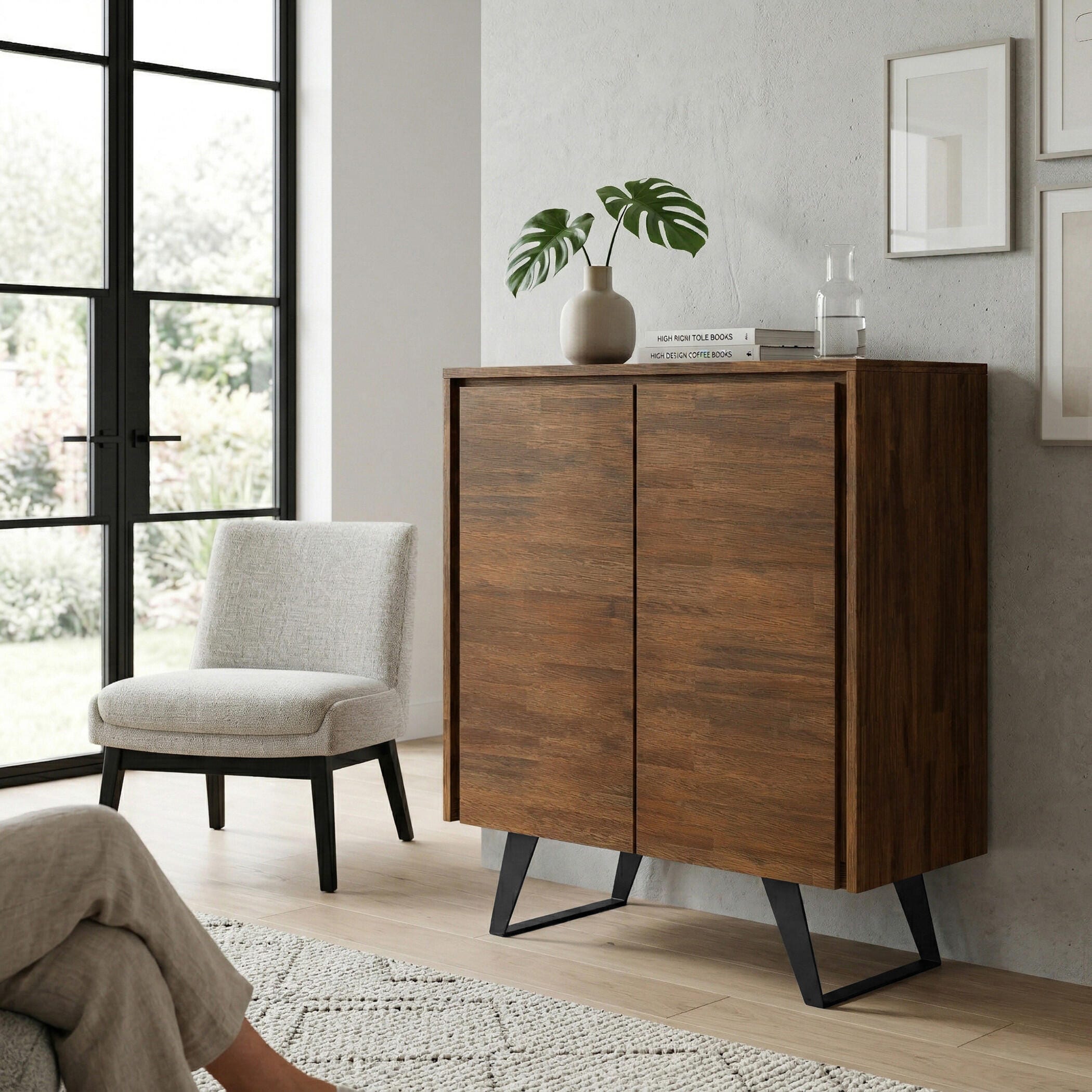 Simpli Home Lowry 39" Accent Cabinet, Rustic Natural Aged Brown, large