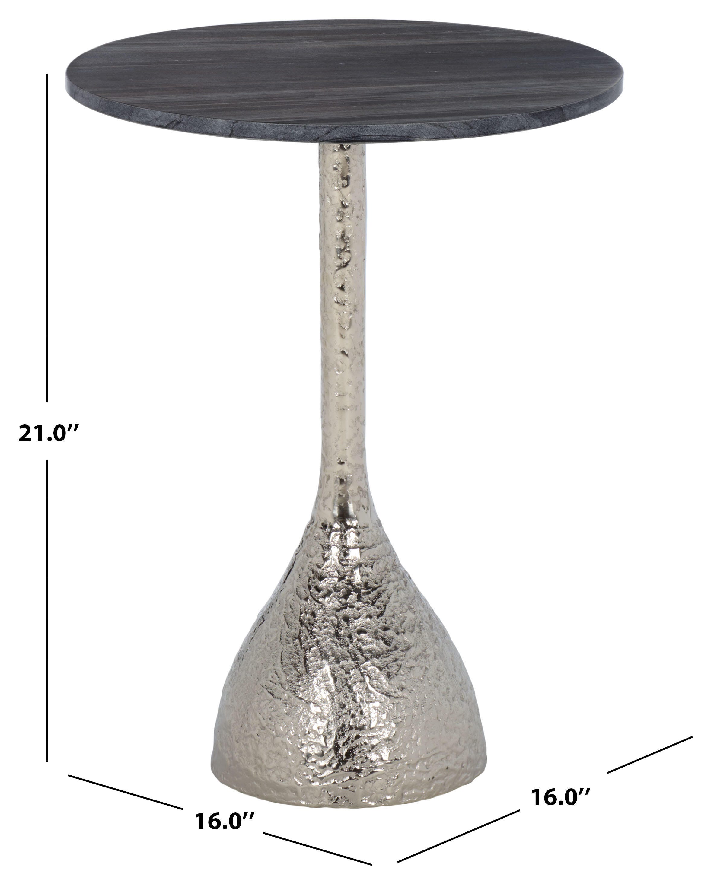 Safavieh Avanni Side Table, Silver/Black, large