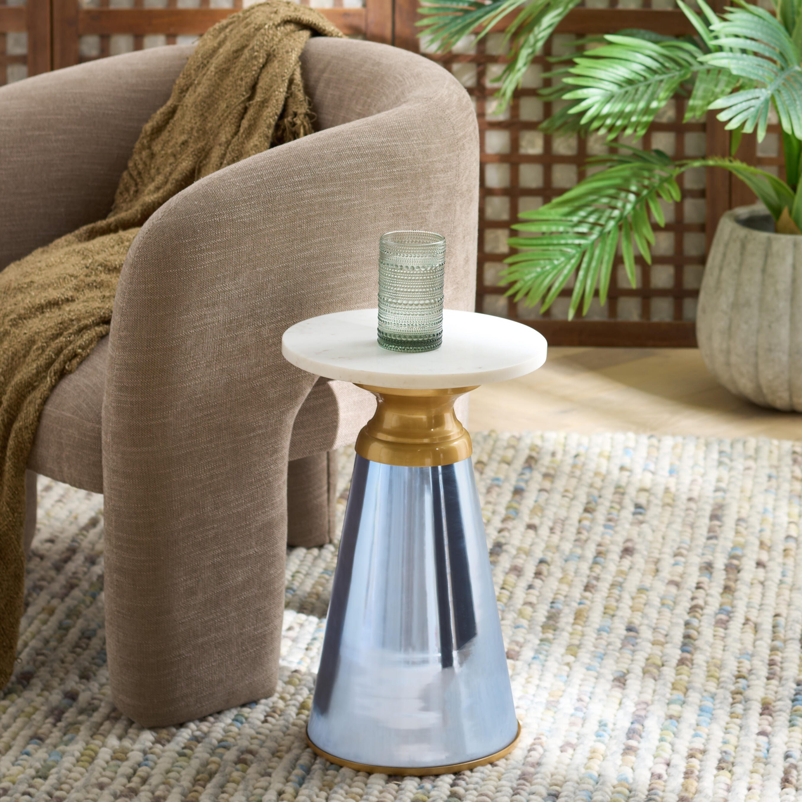 Safavieh Guido Side Table, Blue/Natural, rollover