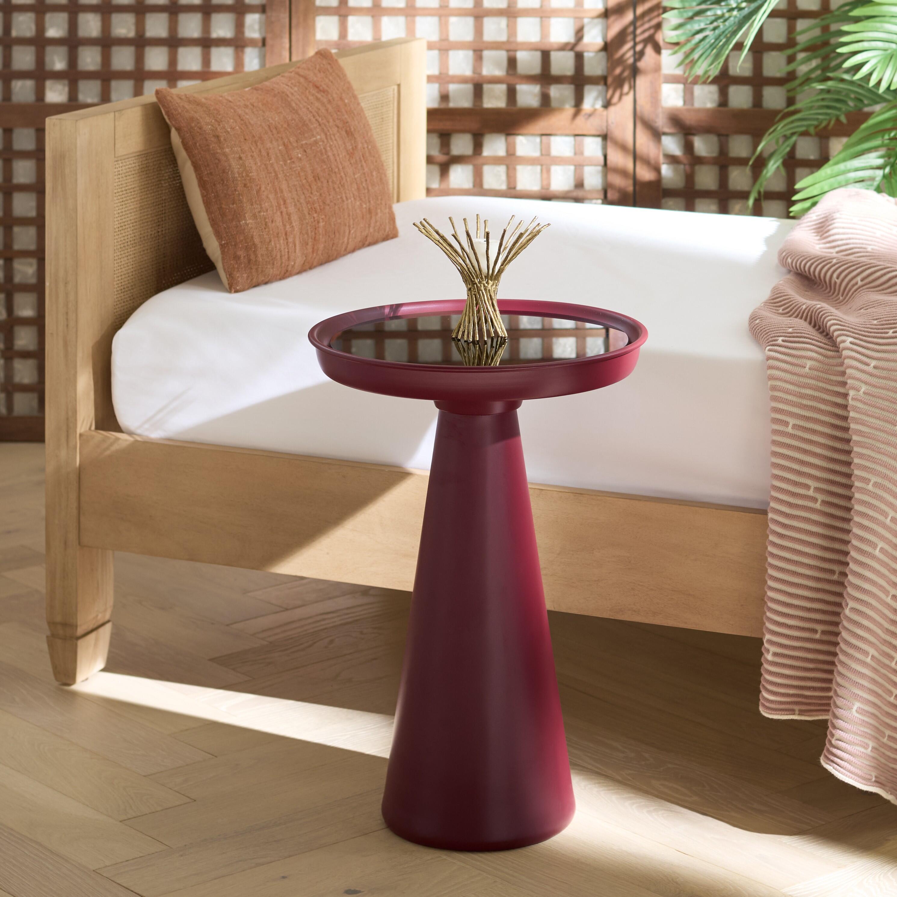 Safavieh Hikuma Accent Side Table, Black/Bordeaux, rollover