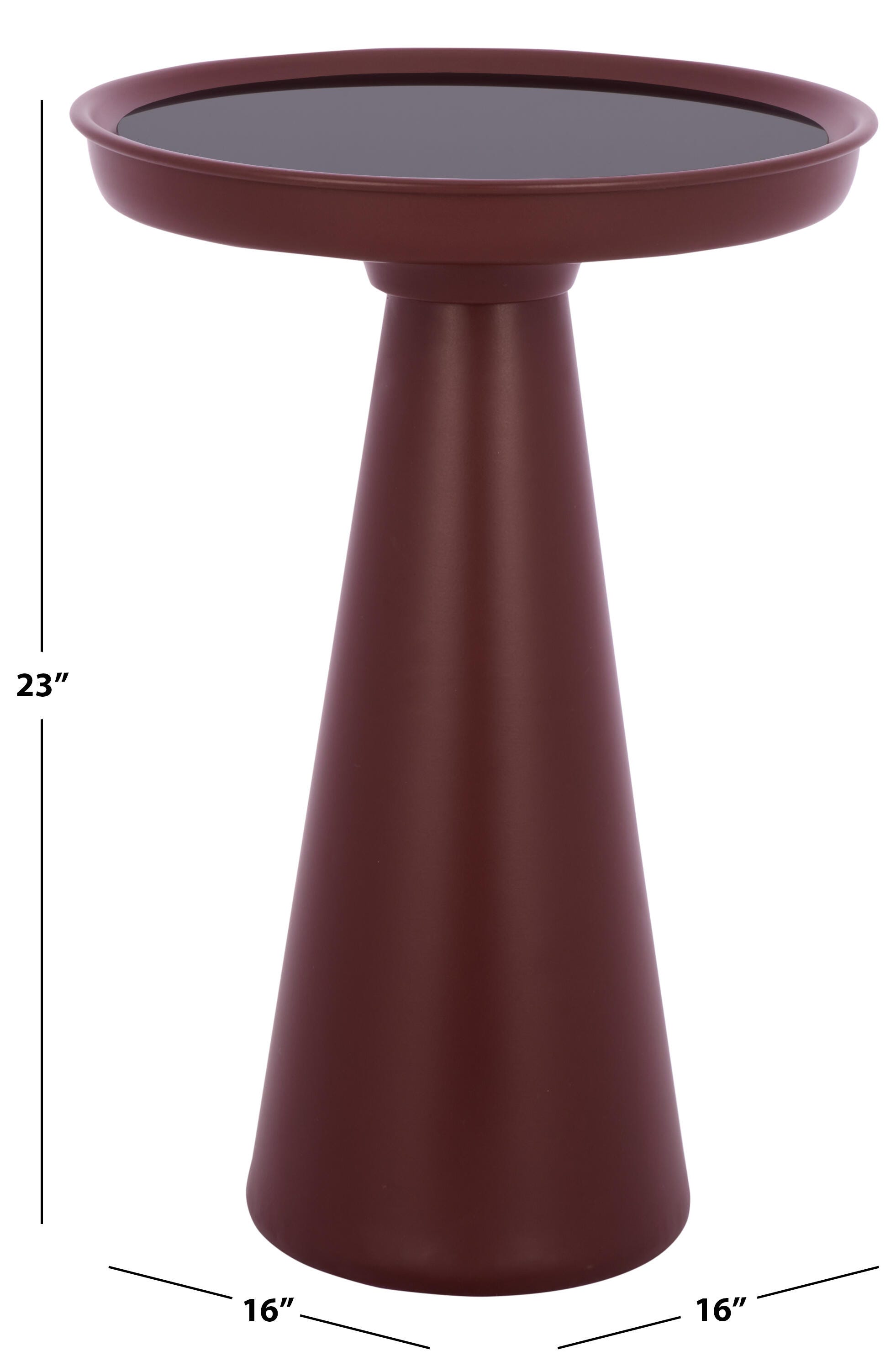 Safavieh Hikuma Accent Side Table, Black/Bordeaux, large