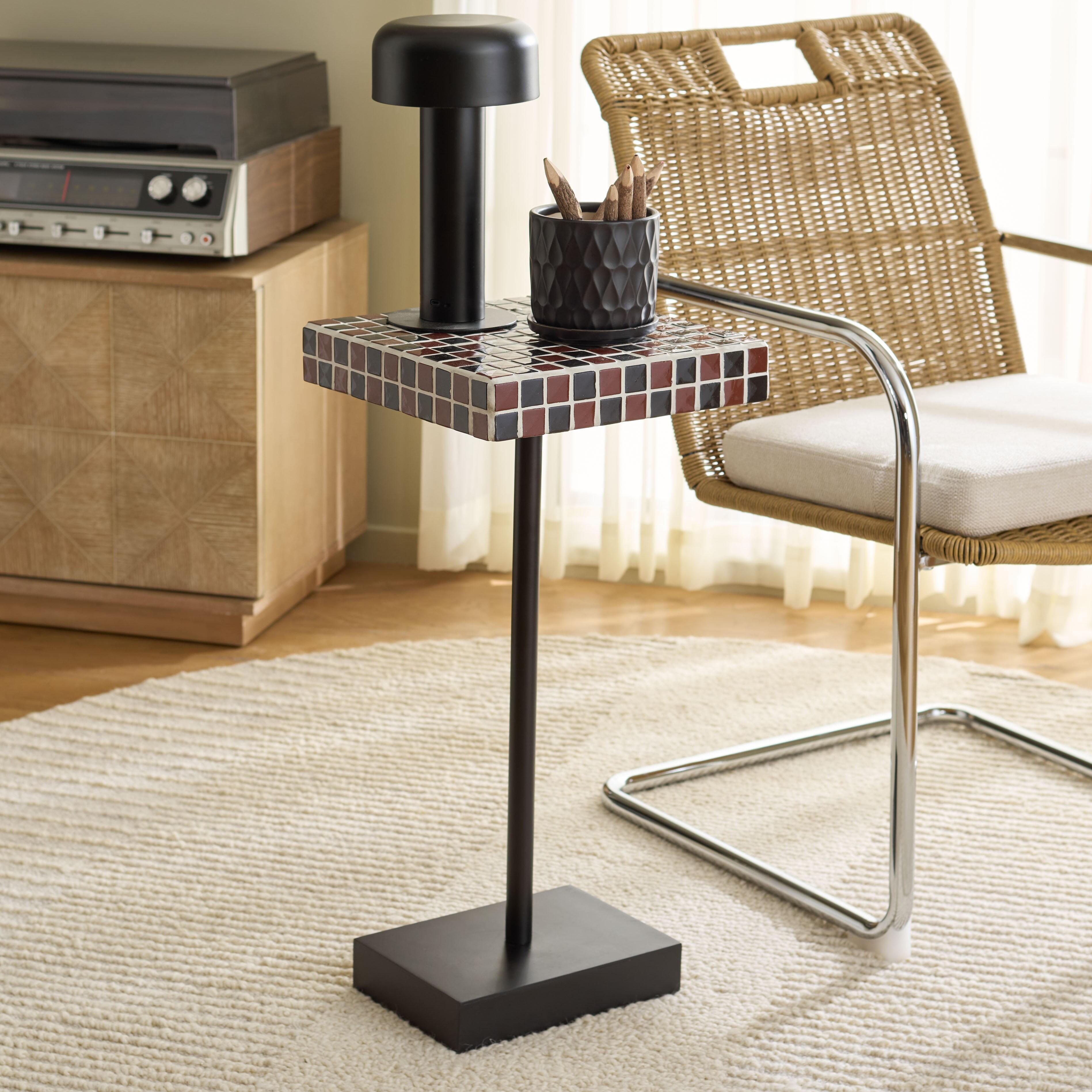 Safavieh Satomi Accent Side Table, Red/Black, rollover
