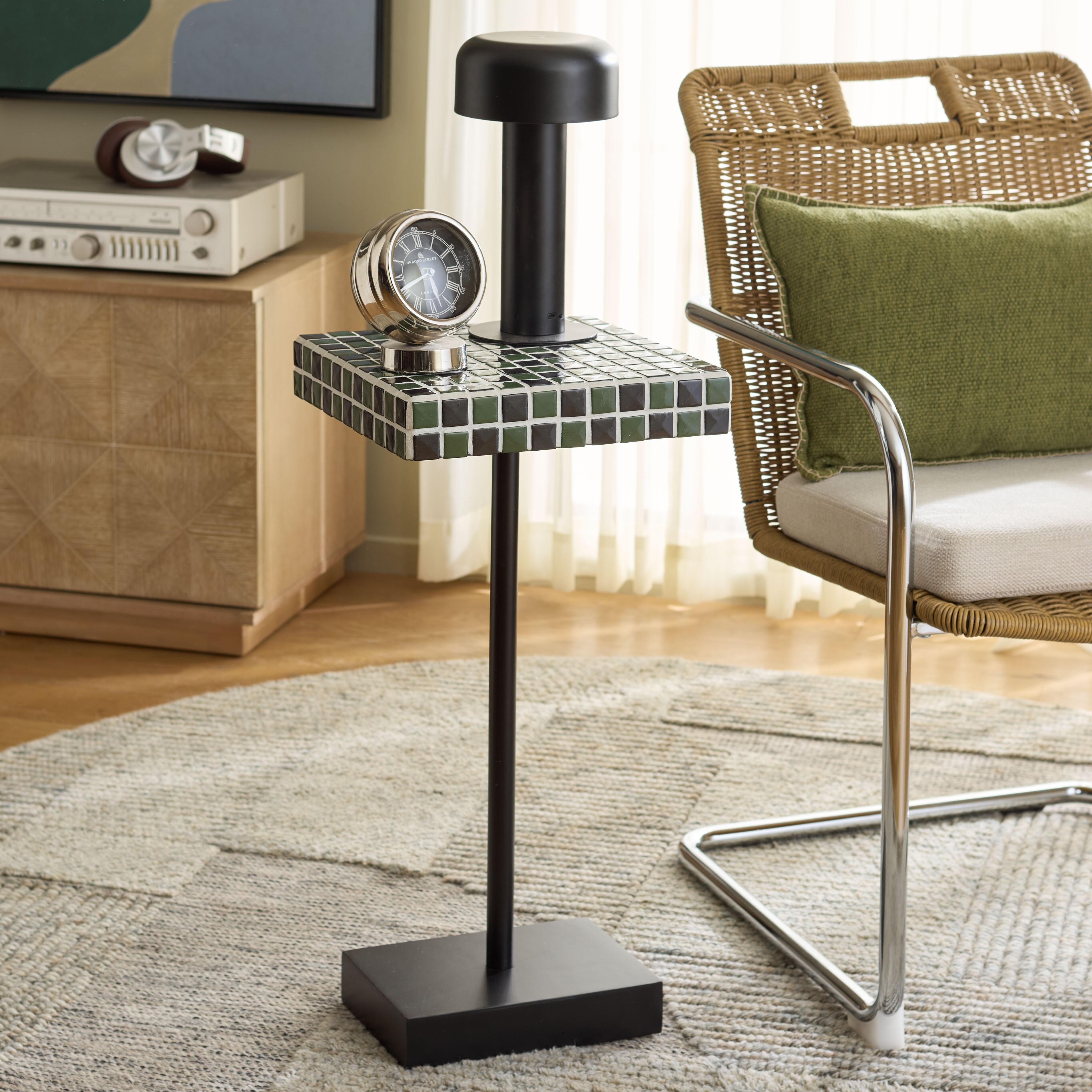 Safavieh Satomi Accent Side Table, Dark Green/Black, rollover