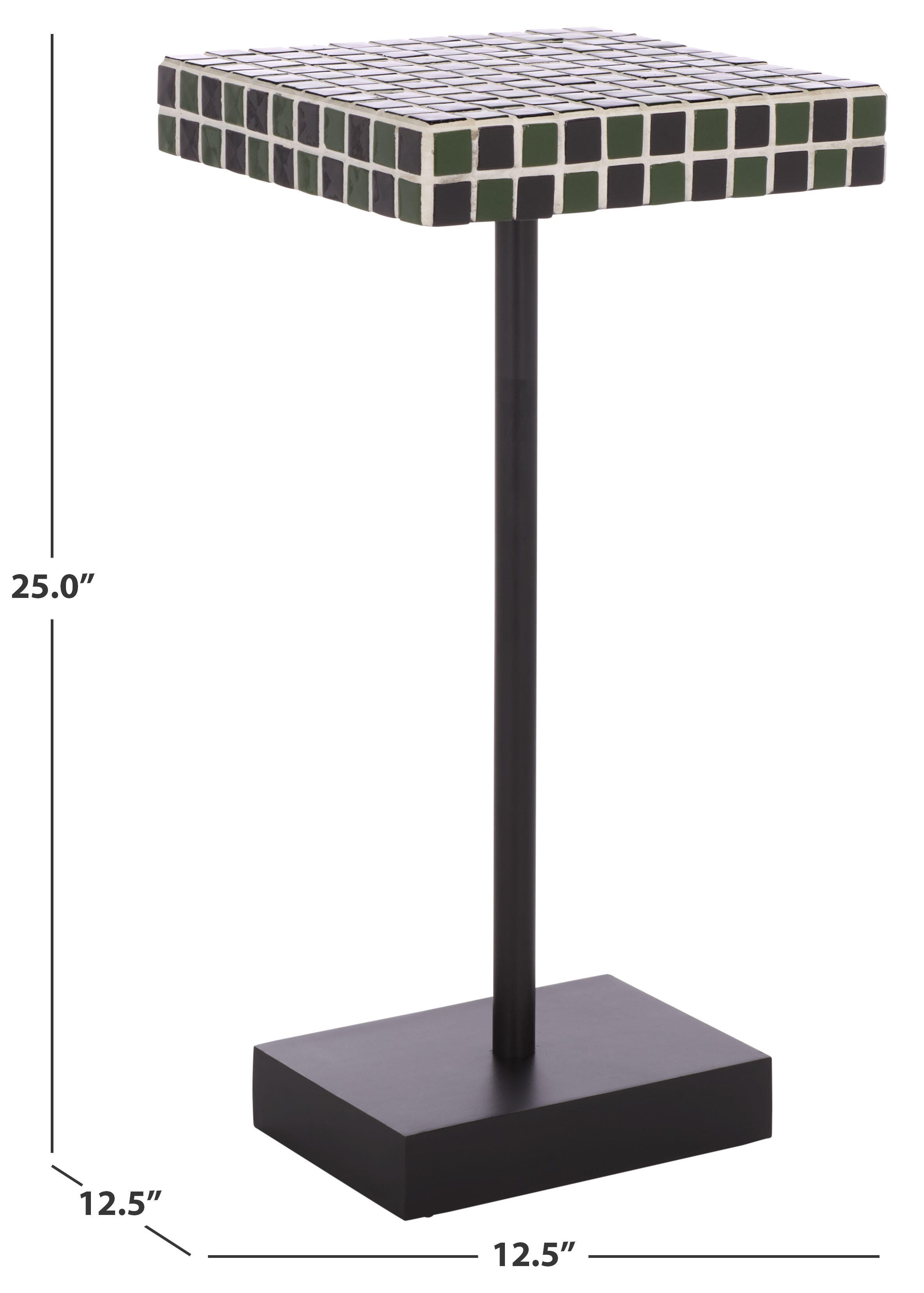 Safavieh Satomi Accent Side Table, Dark Green/Black, large