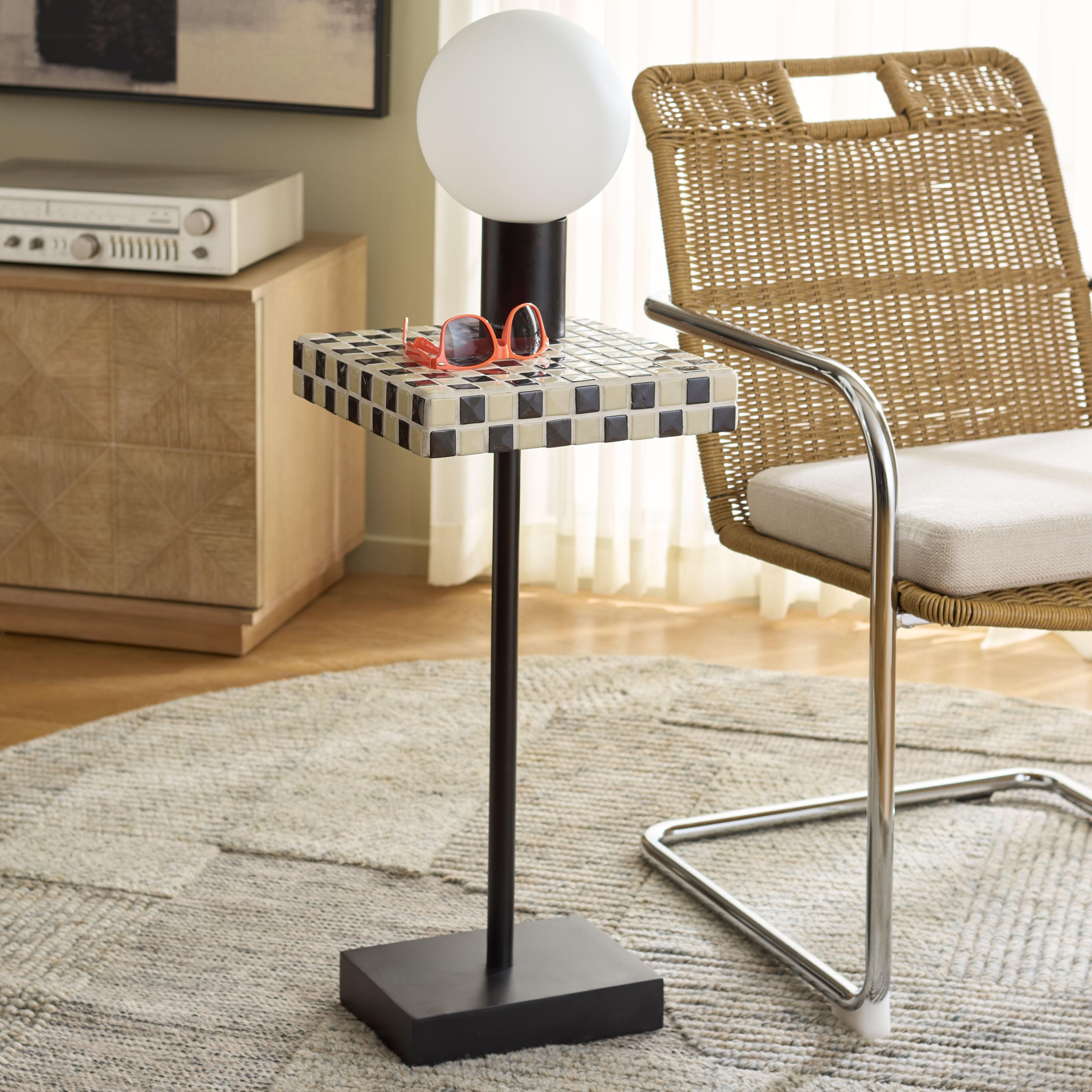 Safavieh Satomi Accent Side Table, Cream/Black, rollover