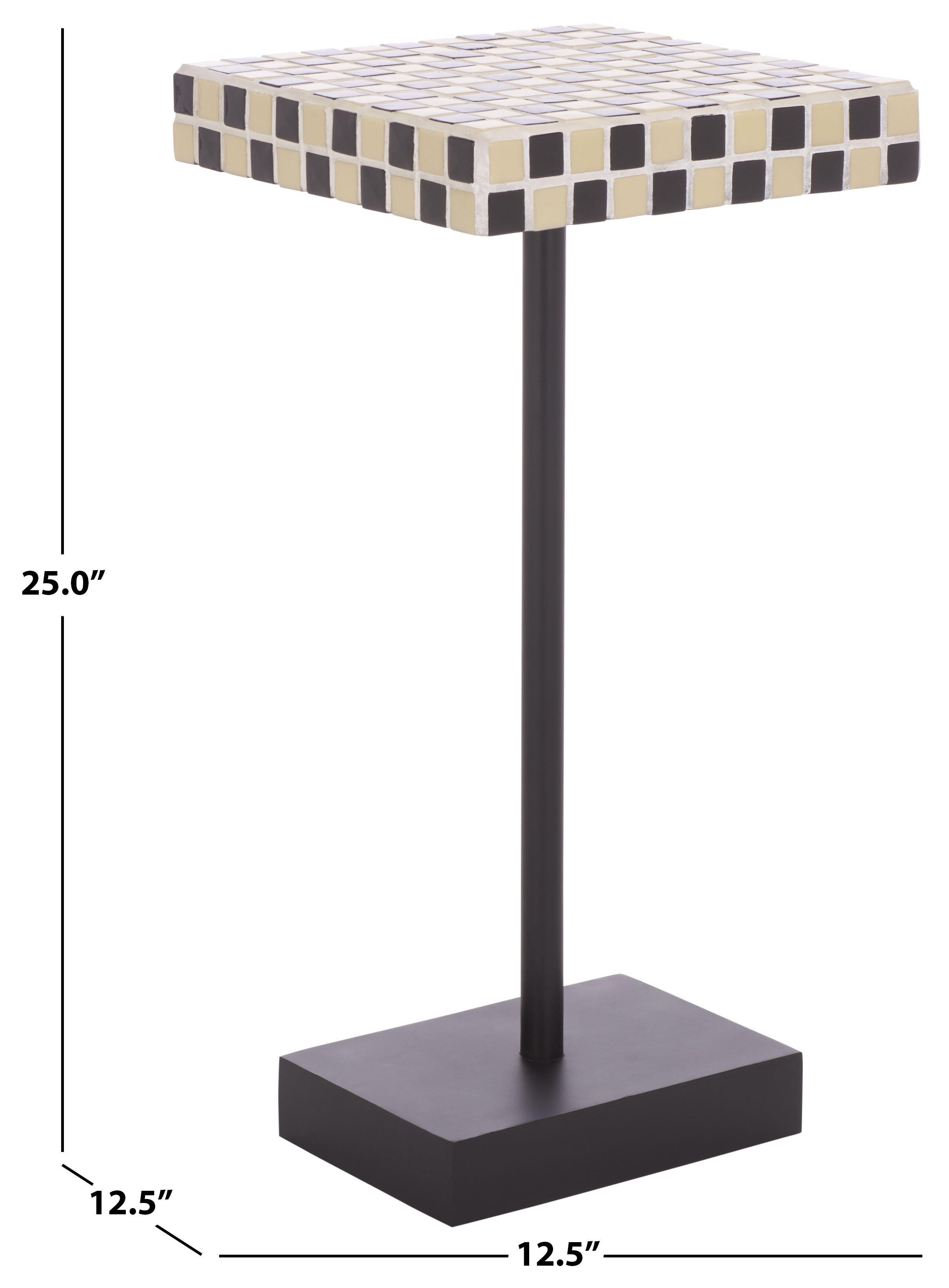 Safavieh Satomi Accent Side Table, Cream/Black, large