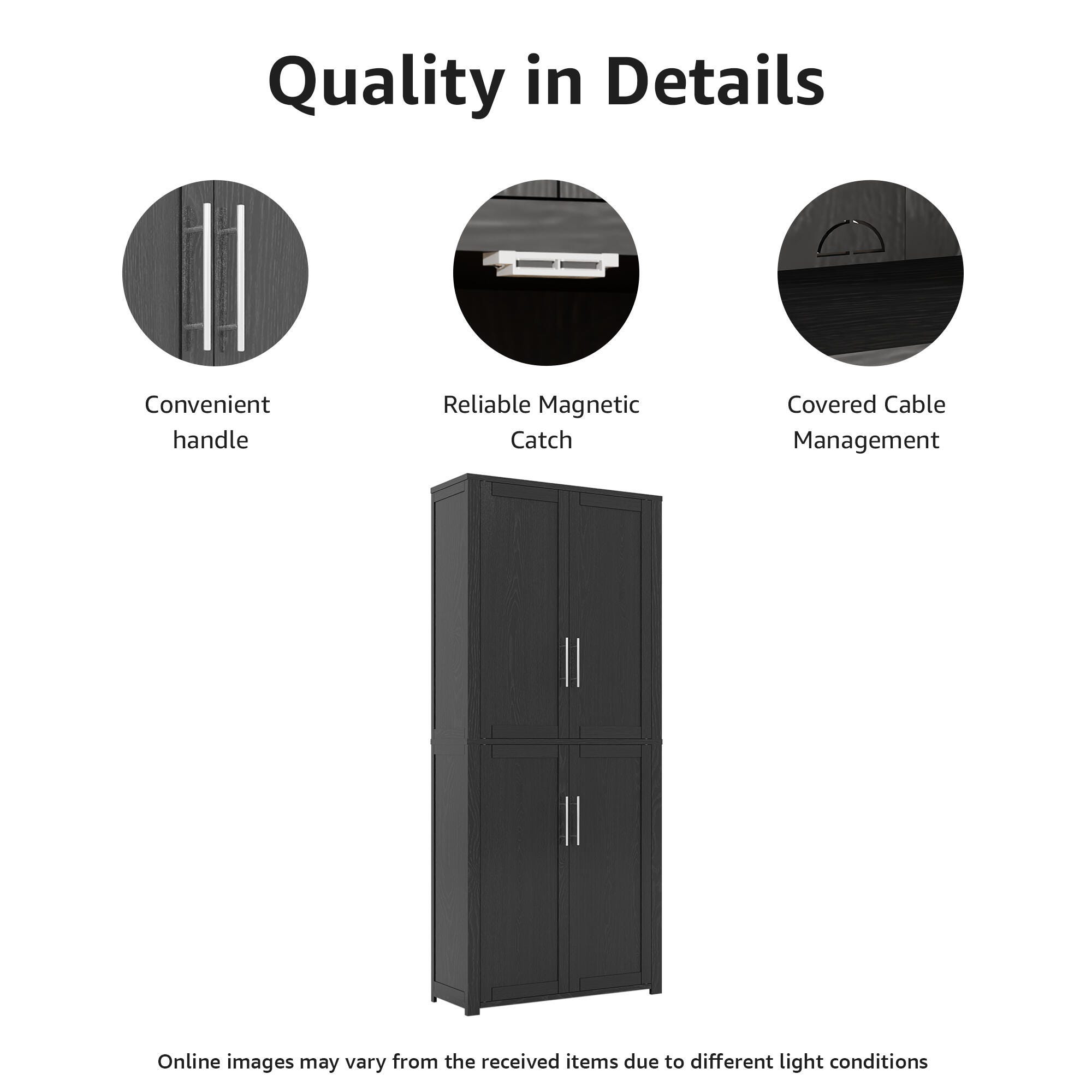 Dovelina Liora 28" Accent Cabinet, Black, large