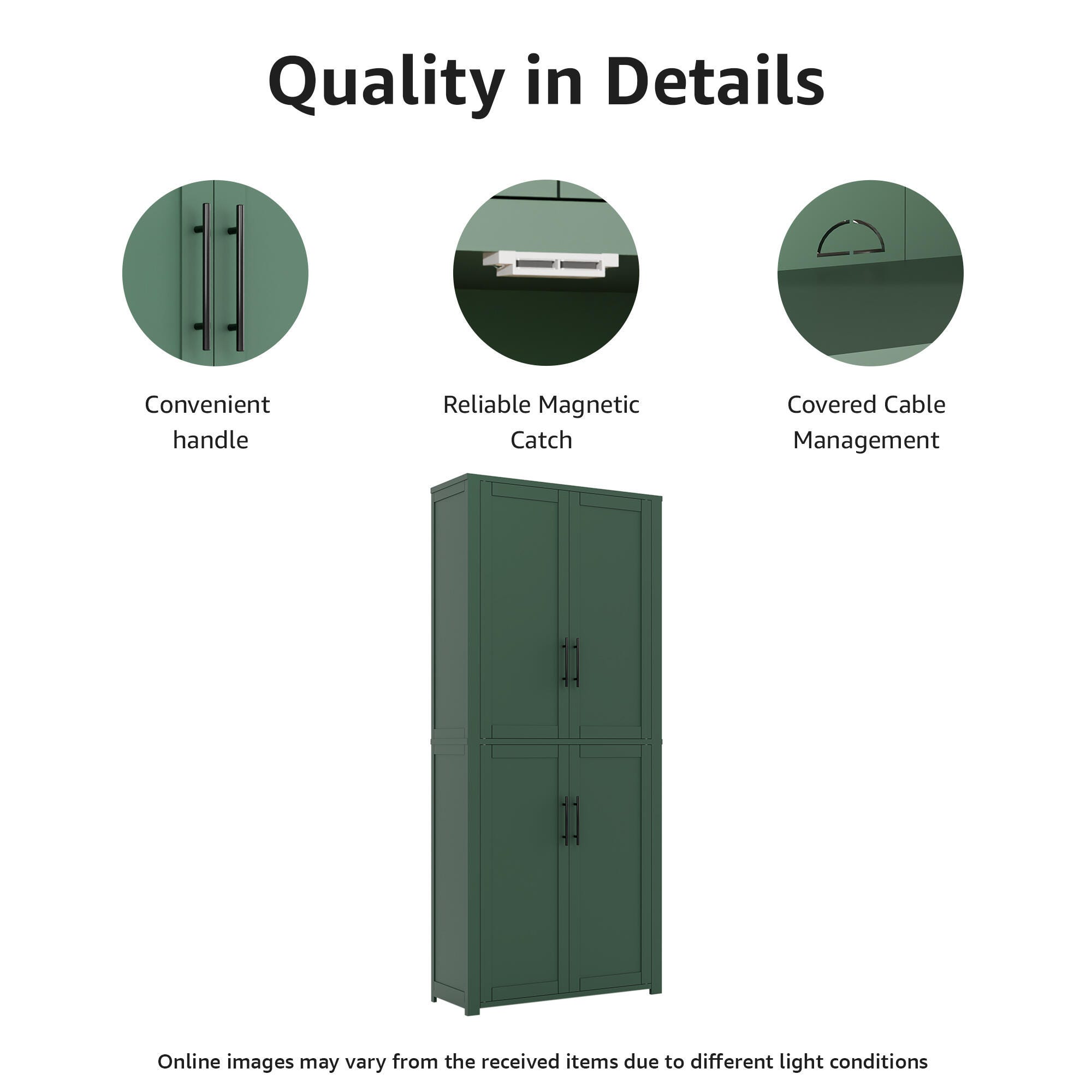 Dovelina Liora 28" Accent Cabinet, Green, large