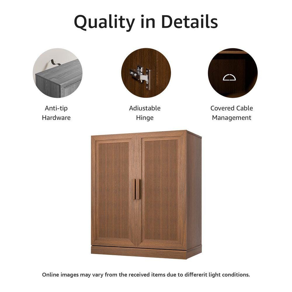 Dovelina Liora Textured 31" Accent Cabinet, Brown, large