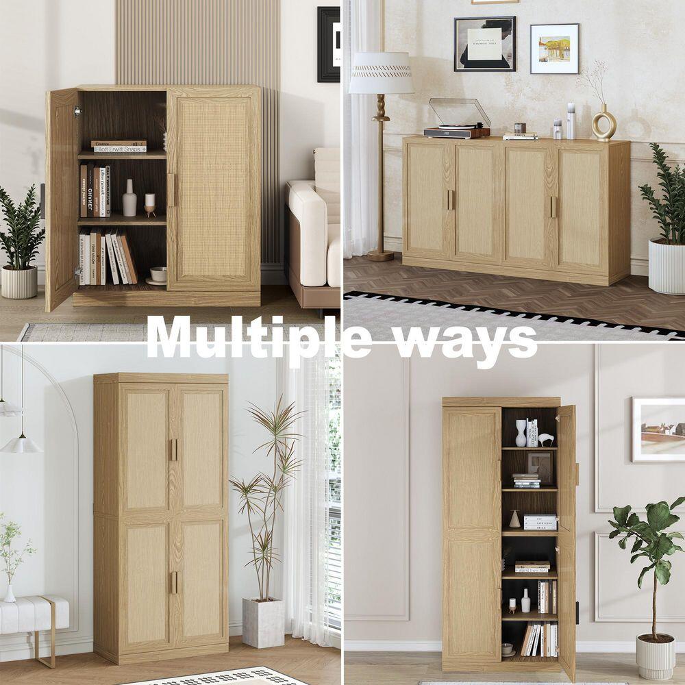 Dovelina Liora Textured 31" Accent Cabinet, Natural, large