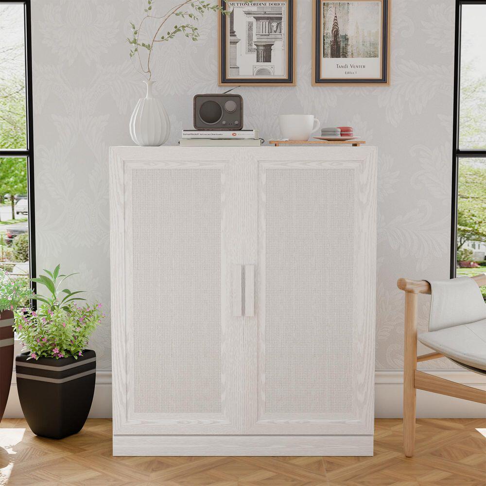 Dovelina Liora Textured 31" Accent Cabinet, White/Gray, rollover