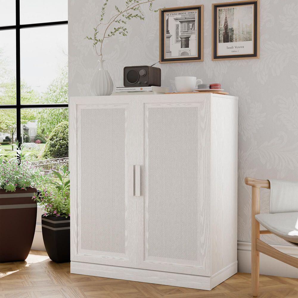 Dovelina Liora Textured 31" Accent Cabinet, White/Gray, large