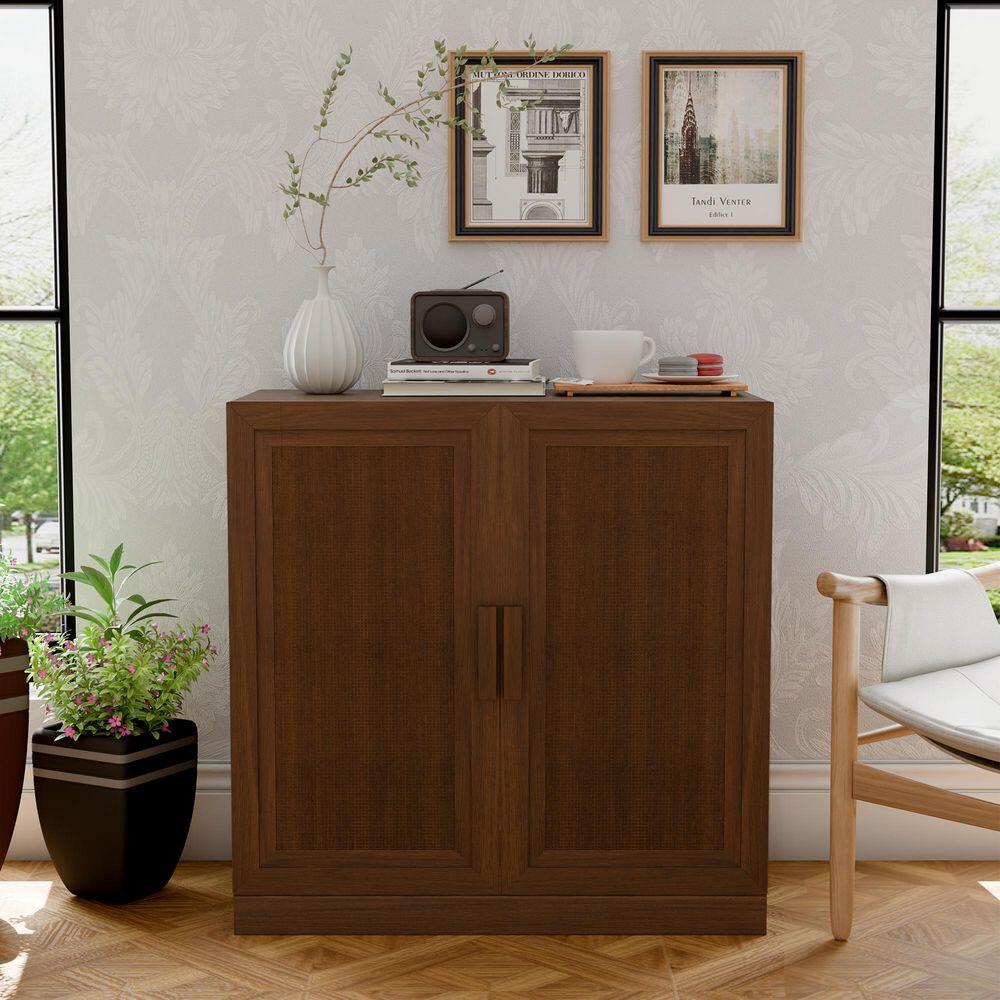 Dovelina Liora Textured 31" Accent Cabinet, Walnut, large