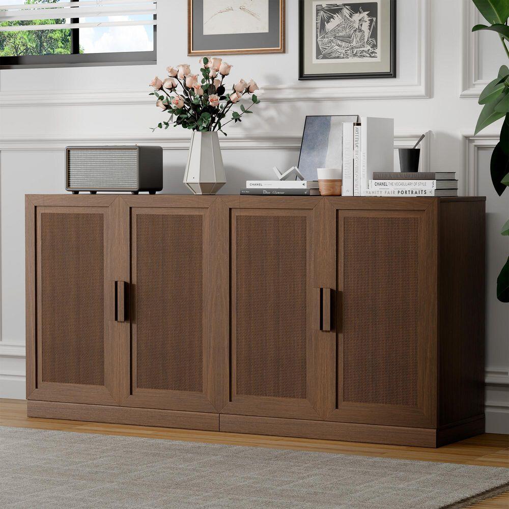 Dovelina Liora Textured 31" Accent Cabinet, Walnut, large