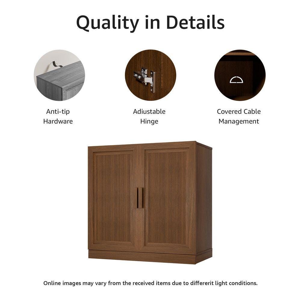 Dovelina Liora Textured 31" Accent Cabinet, Walnut, large