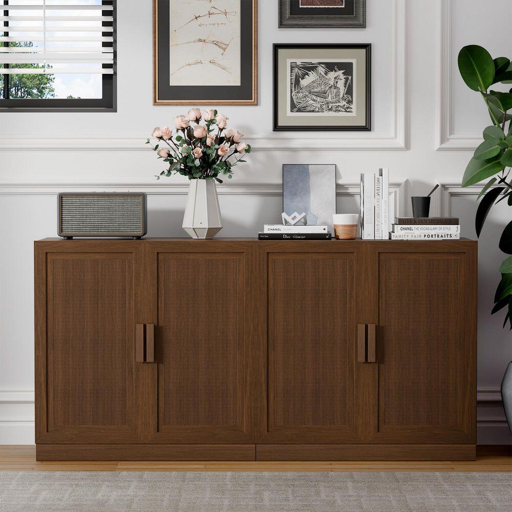 Dovelina Liora Textured 31" Accent Cabinet, Walnut, large