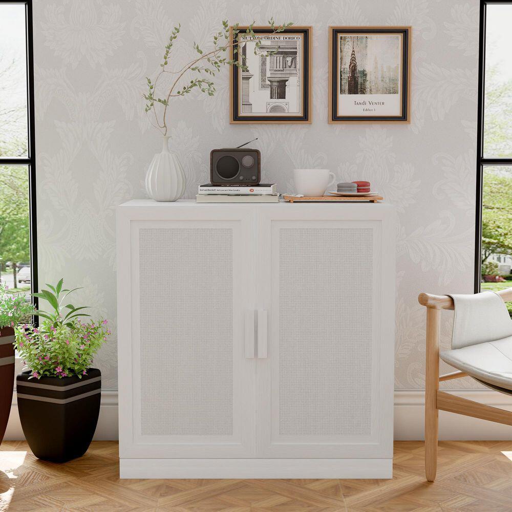 Dovelina Liora Textured 31" Accent Cabinet, White, large