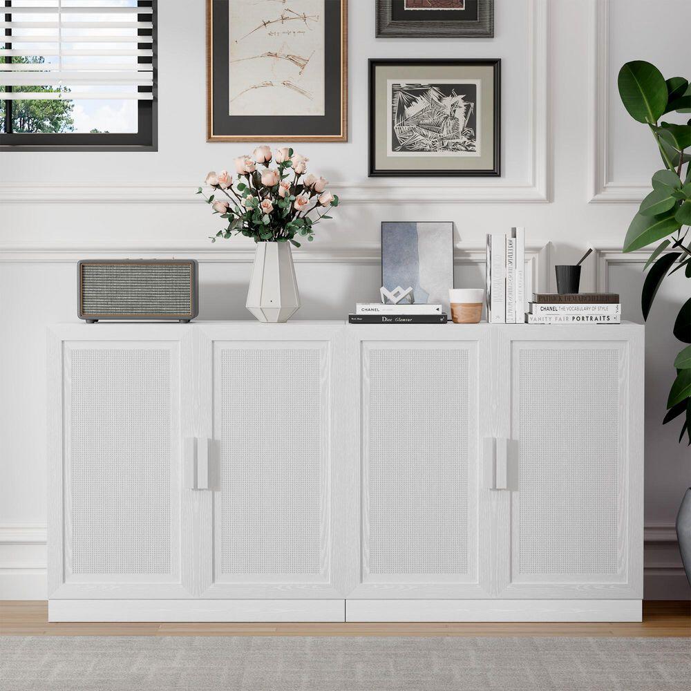 Dovelina Liora Textured 31" Accent Cabinet, White, large