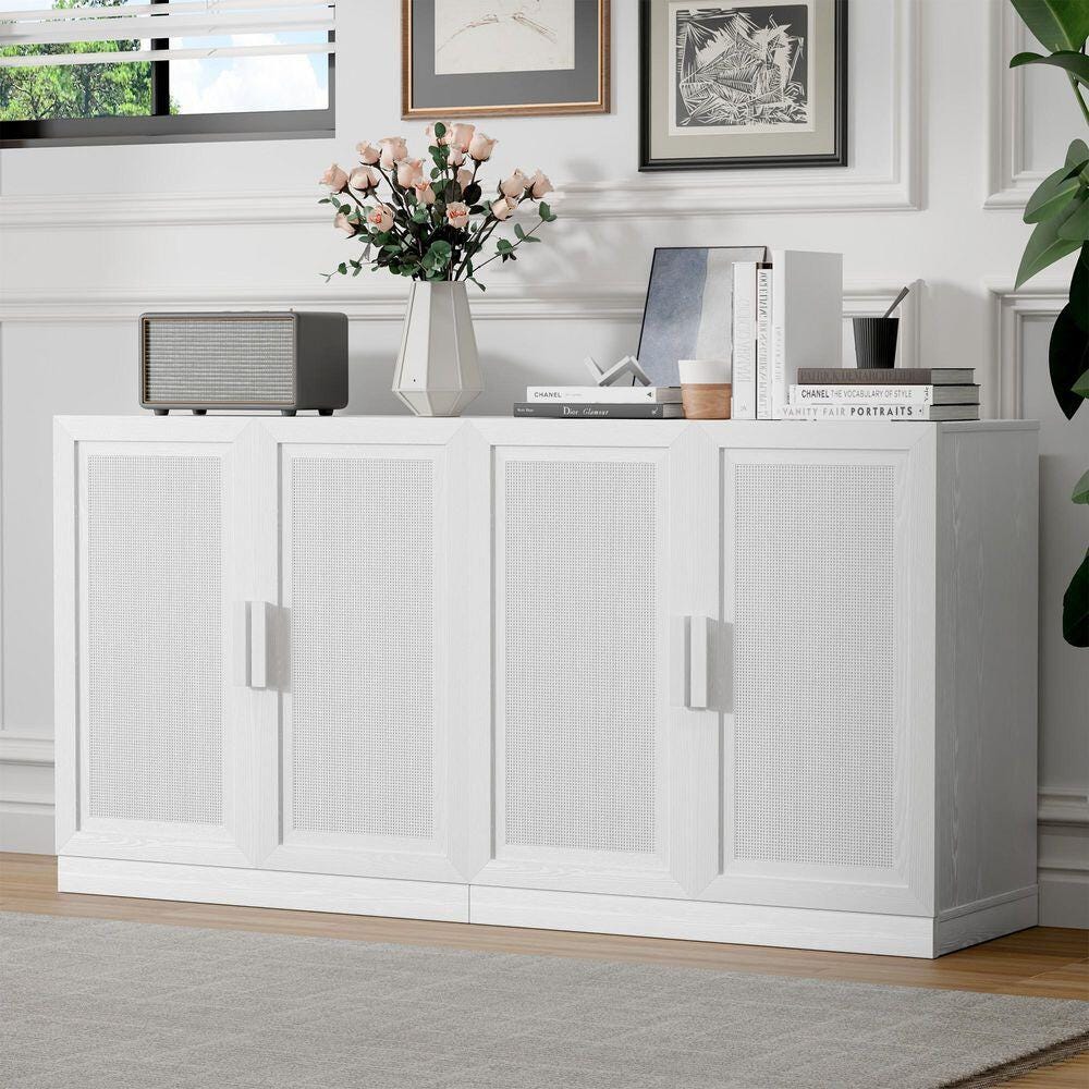Dovelina Liora Textured 31" Accent Cabinet, White, large
