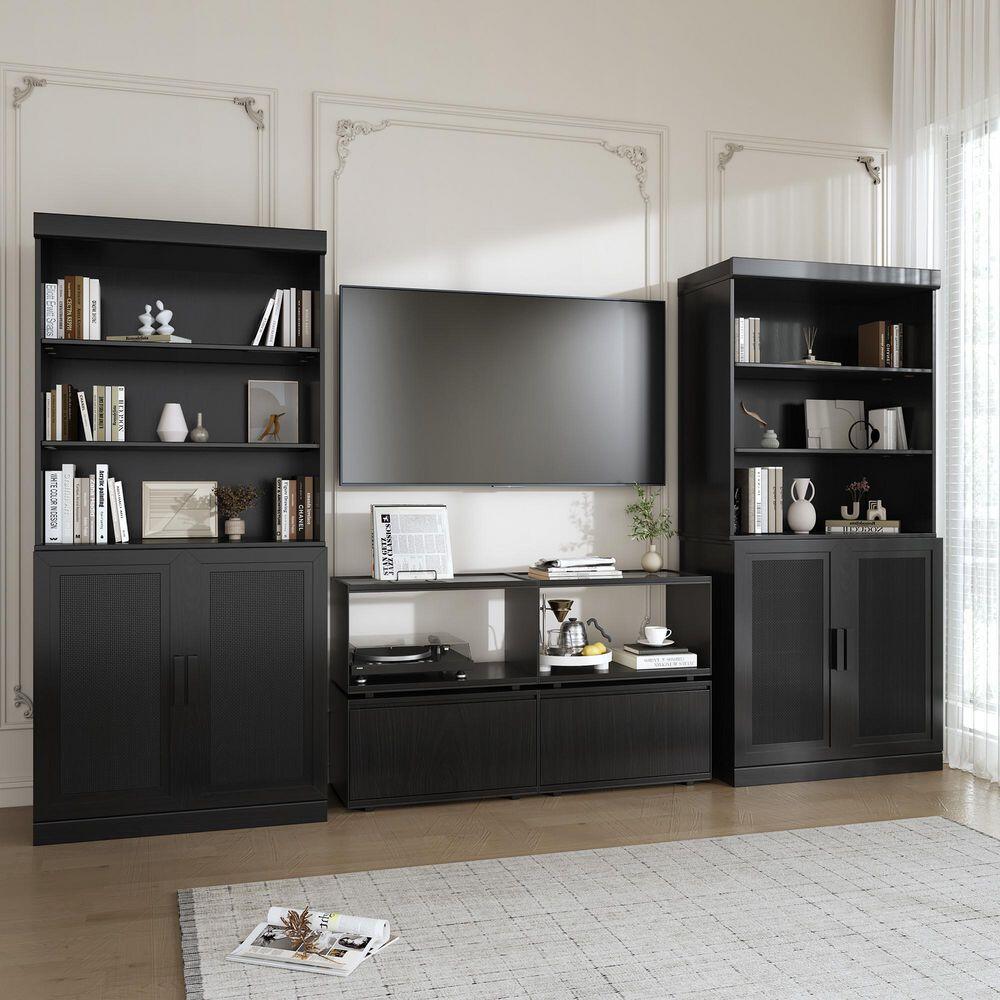 Dovelina Liora Textured 31" Accent Cabinet, Black, large