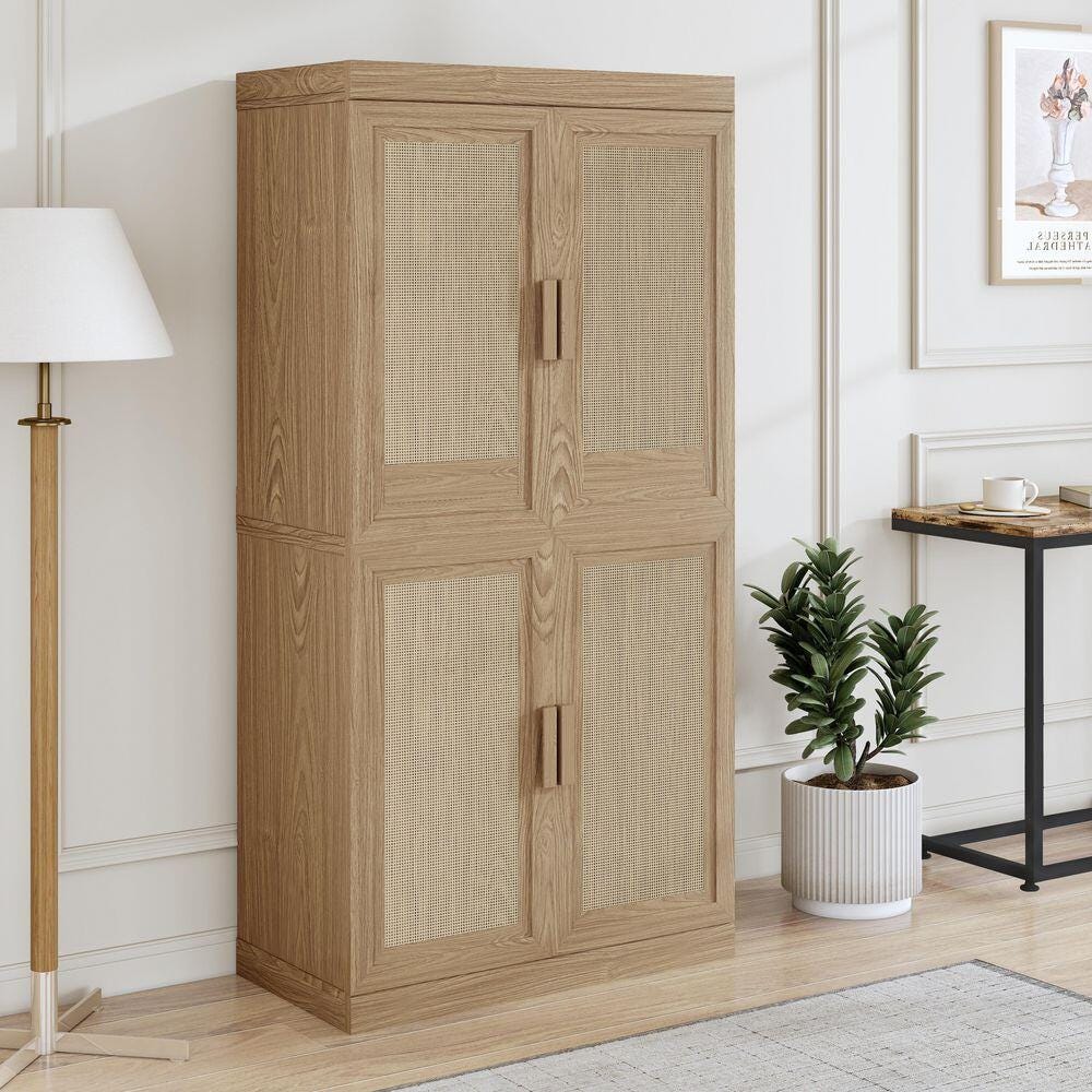 Dovelina Liora Textured 31" Accent Cabinet, Beige, large