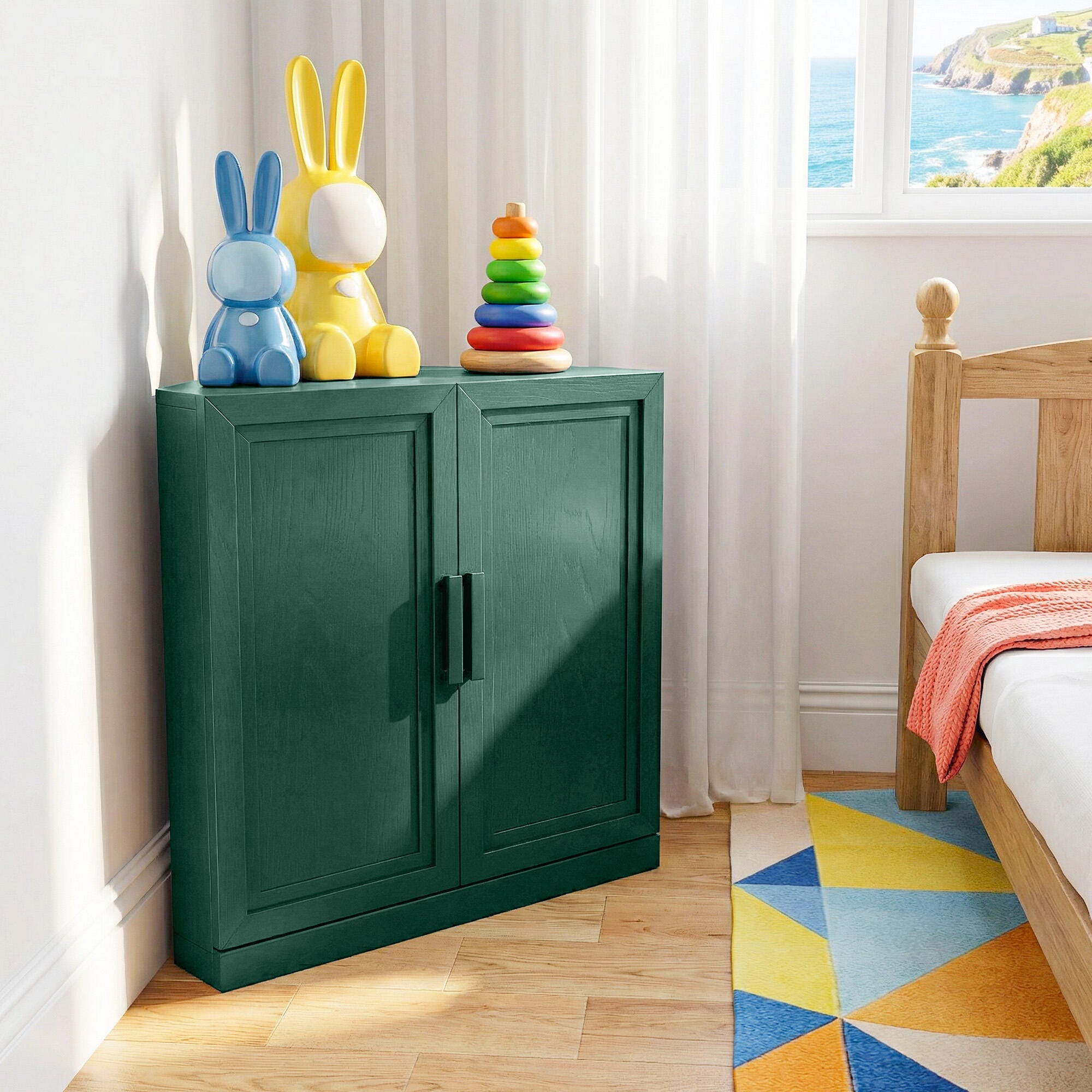 Dovelina Liora Modular 31" Accent Cabinet, Green, large