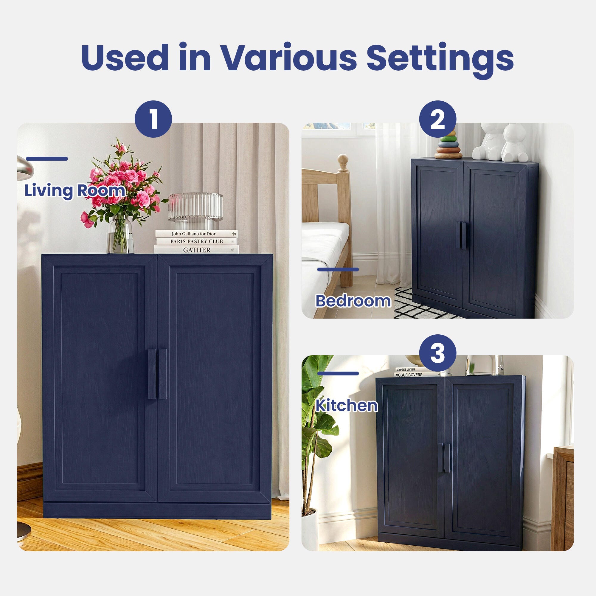 Dovelina Liora Rectangular 31" Accent Cabinet, Blue, large