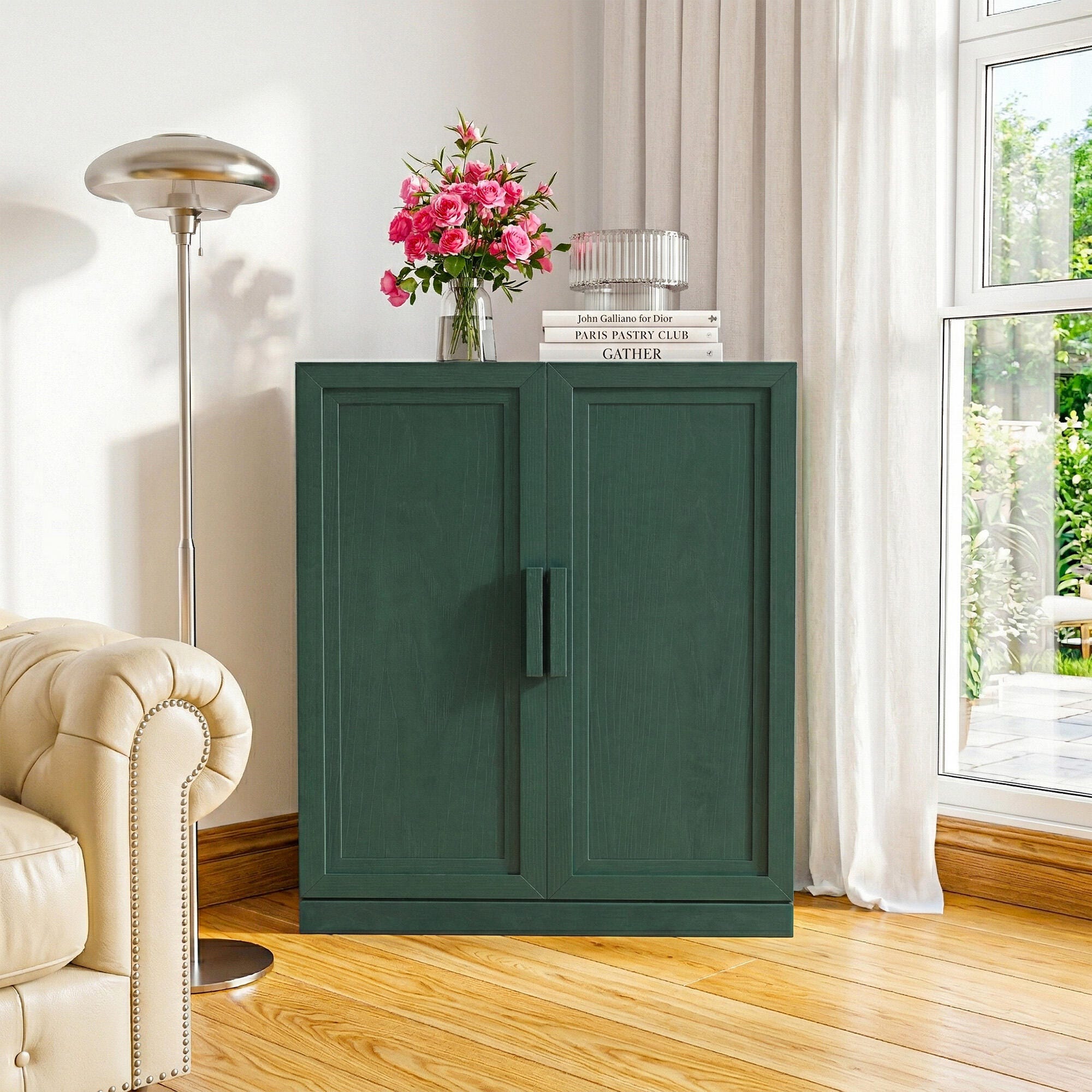 Dovelina Liora Rectangular 31" Accent Cabinet, Green, large