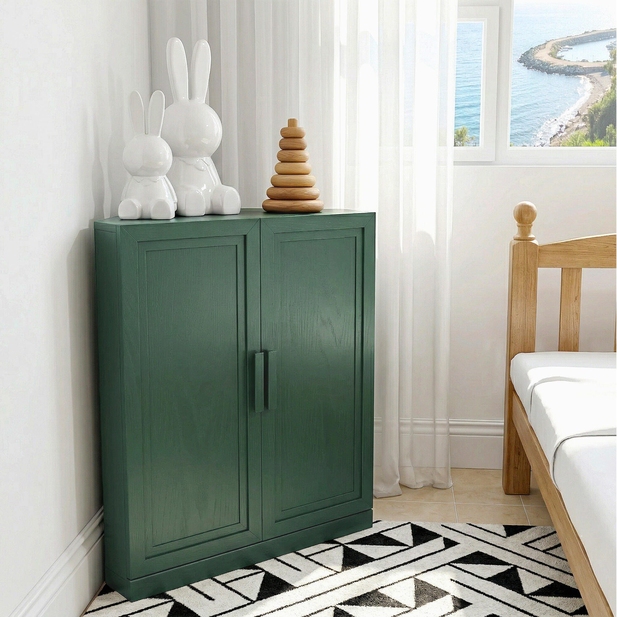 Dovelina Liora Rectangular 31" Accent Cabinet, Green, large