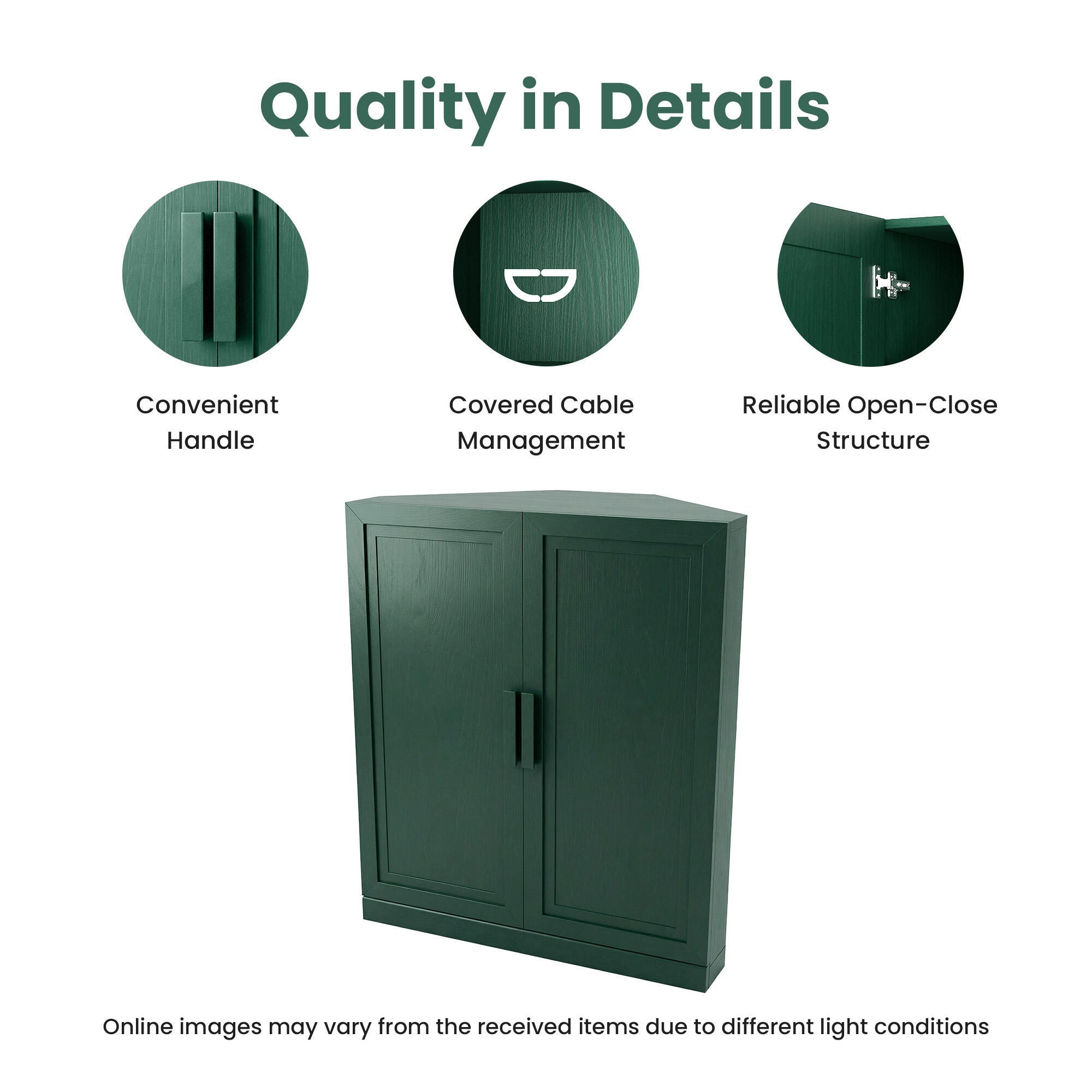 Dovelina Liora Rectangular 31" Accent Cabinet, Green, large