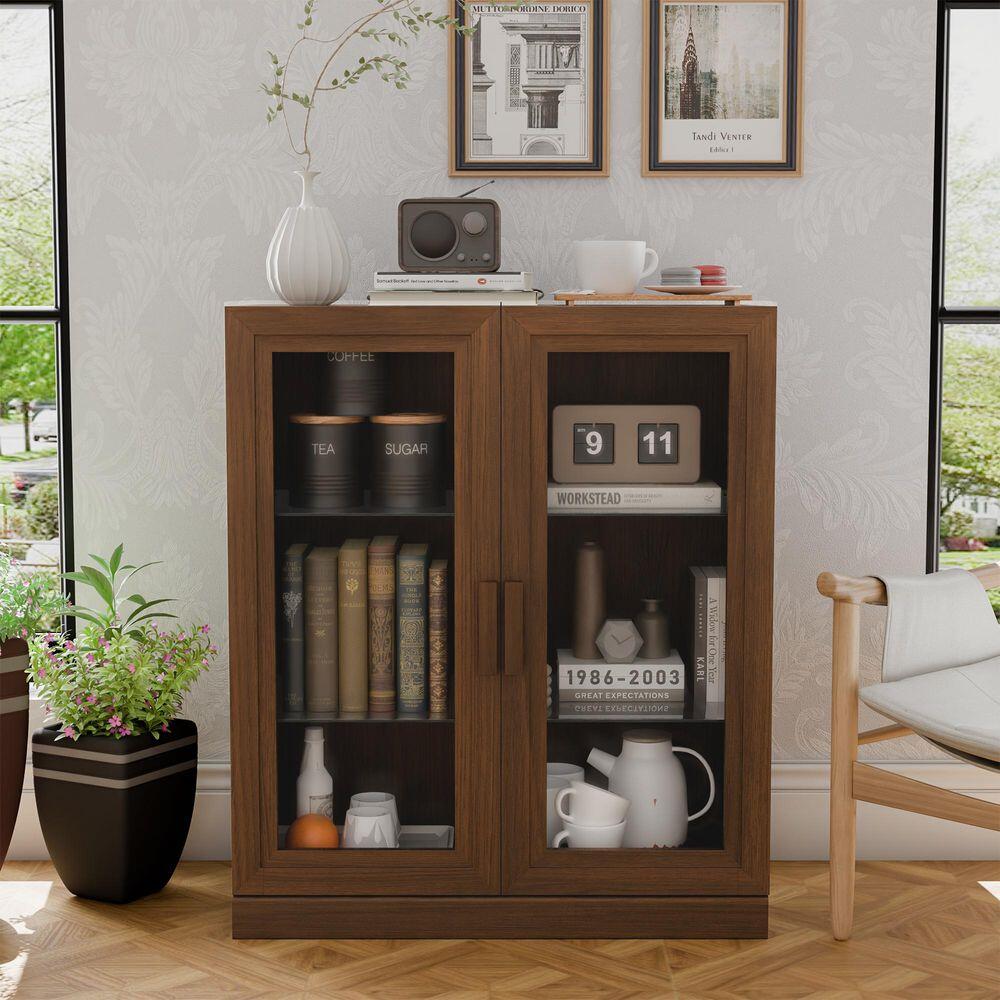 Dovelina Liora Customizable 31" Accent Cabinet, Walnut, rollover