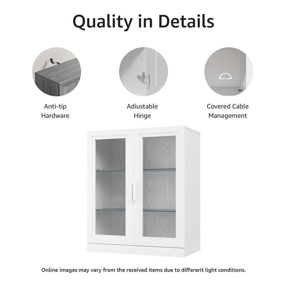 Dovelina Liora Customizable 31" Accent Cabinet, White, large